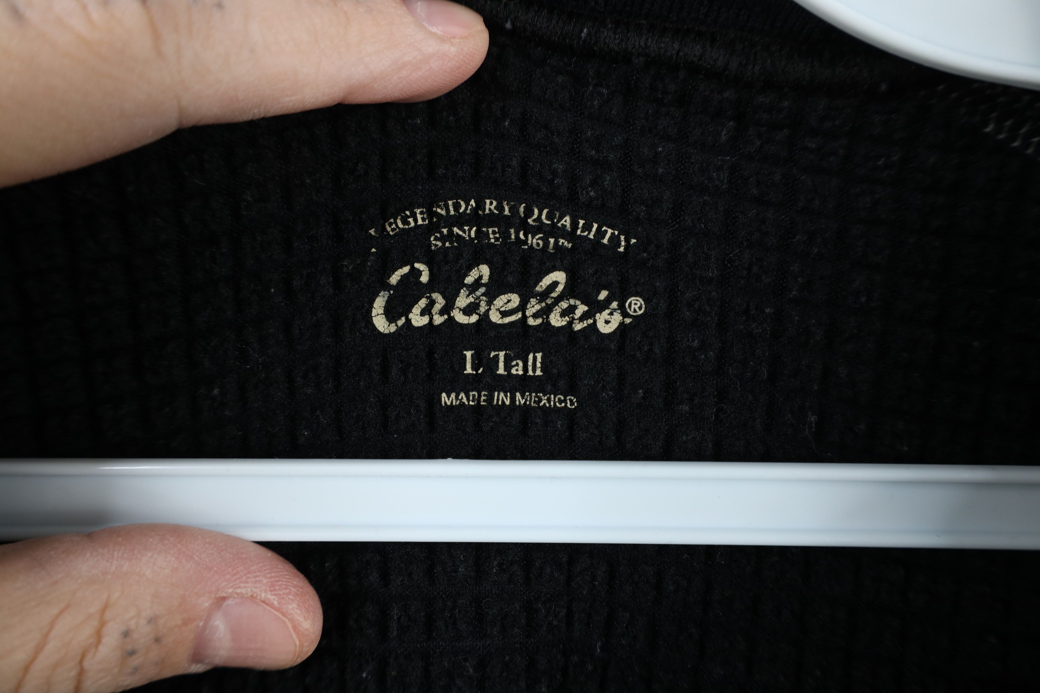 Cabelas × Vintage Vintage Cabelas Thermal Fleece Lined Sweatshirt Black Size US L / EU 52-54 / 3 - 9 Thumbnail