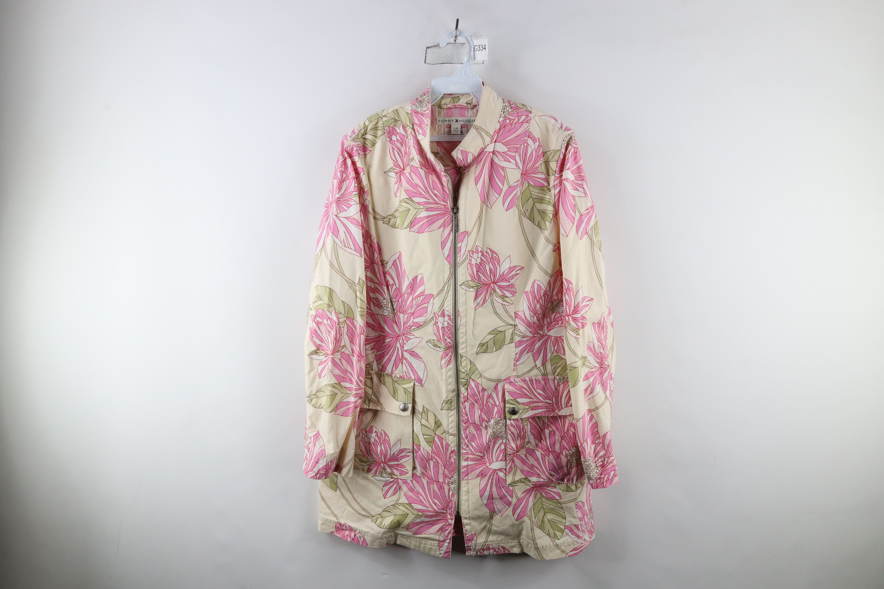 Tommy Hilfiger × Vintage Vintage 90s Tommy Hilfiger Flower Floral Full Zip Jacket Size L / US 10 / IT 46 - 1 Thumbnail