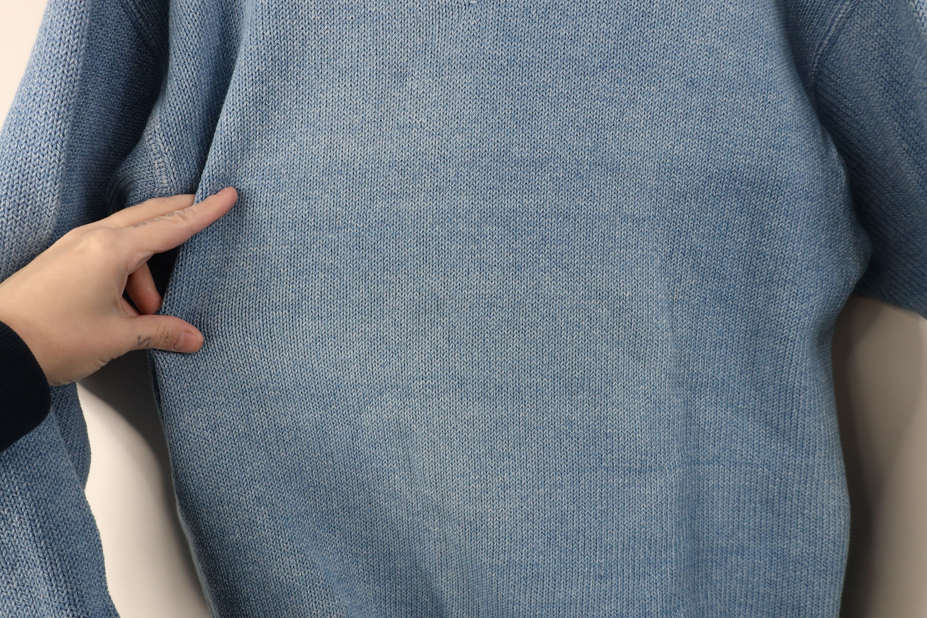 Vintage Vintage 90s Streetwear Stonewash Cotton Knit Sweater Blue Size US S / EU 44-46 / 1 - 4 Thumbnail