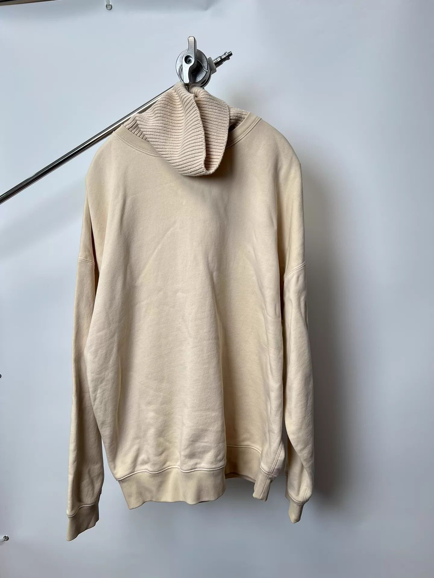 Helmut Lang Helmut Lang Wool Blend High Neck Hoodie Cream Size US L / EU 52-54 / 3 - 2 Thumbnail