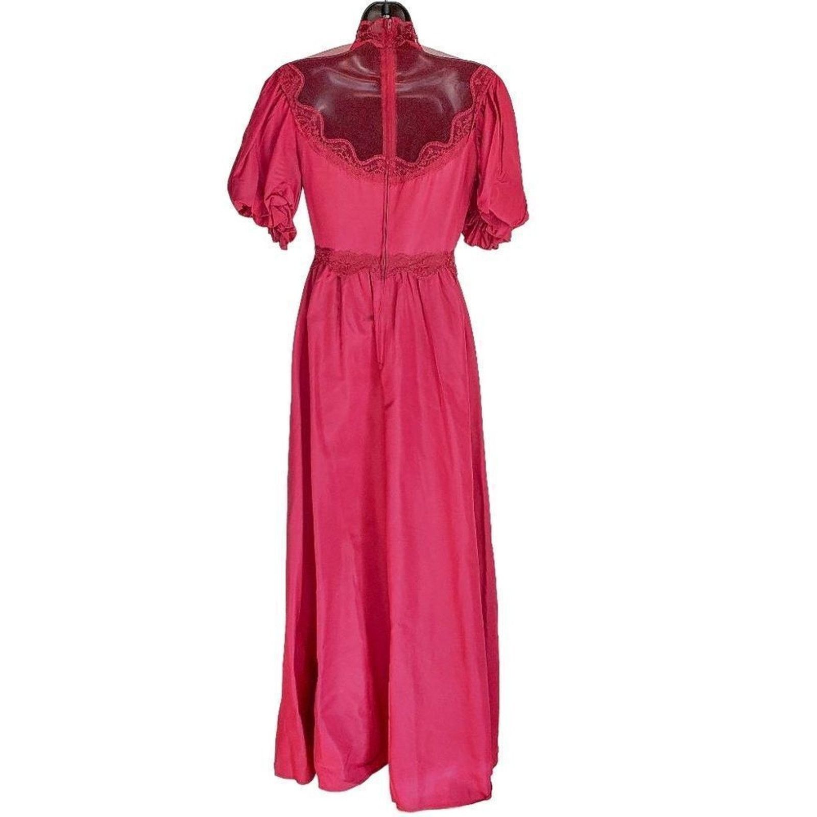Vintage Vintage 80s Pink Victorian Taffeta Formal Maxi Dress Size 8 Size M / US 6-8 / IT 42-44 - 3 Thumbnail