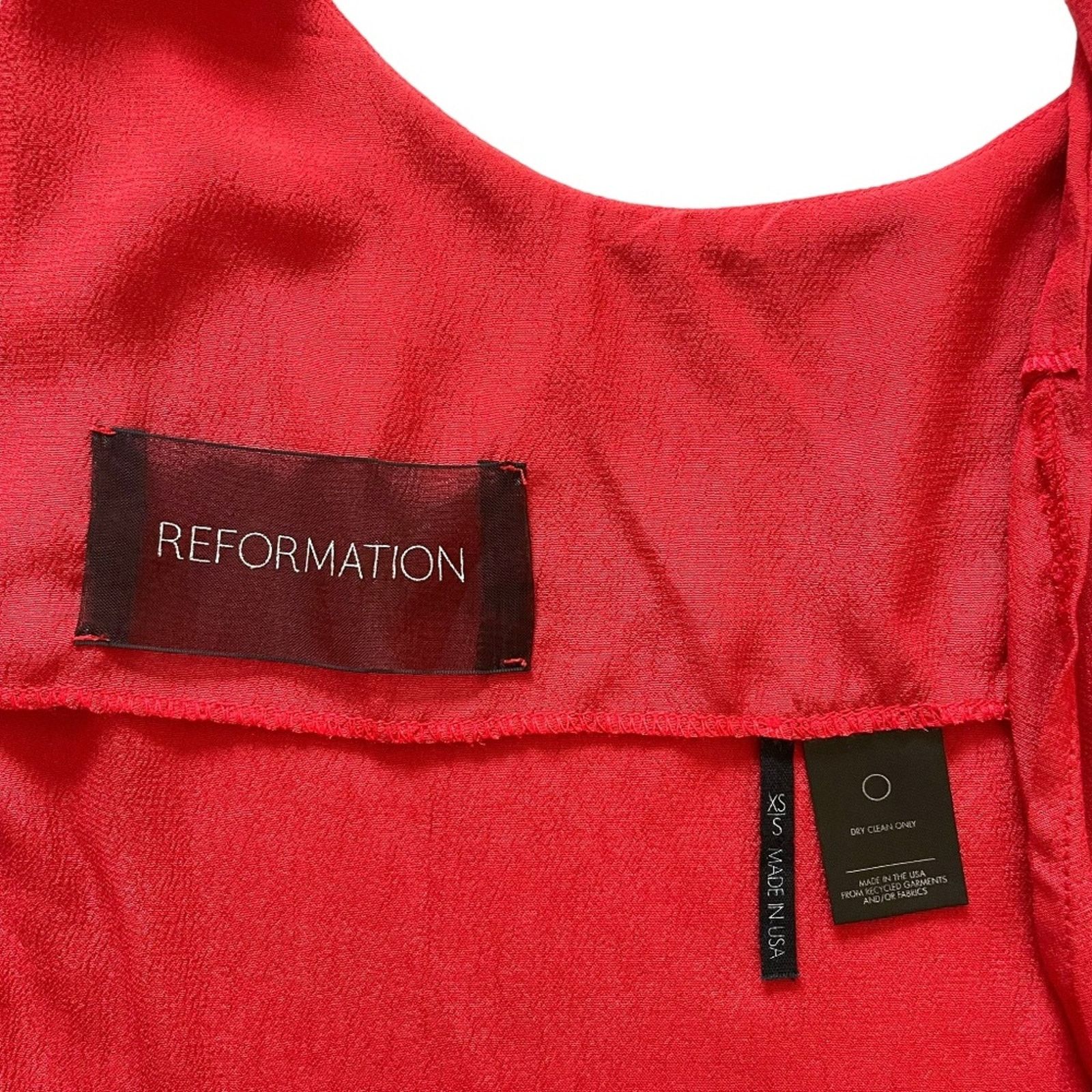 Reformation Reformation Halter-Neck Open Wrap Back Red Sleeveless Top Size XS / US 0-2 / IT 36-38 - 3 Thumbnail