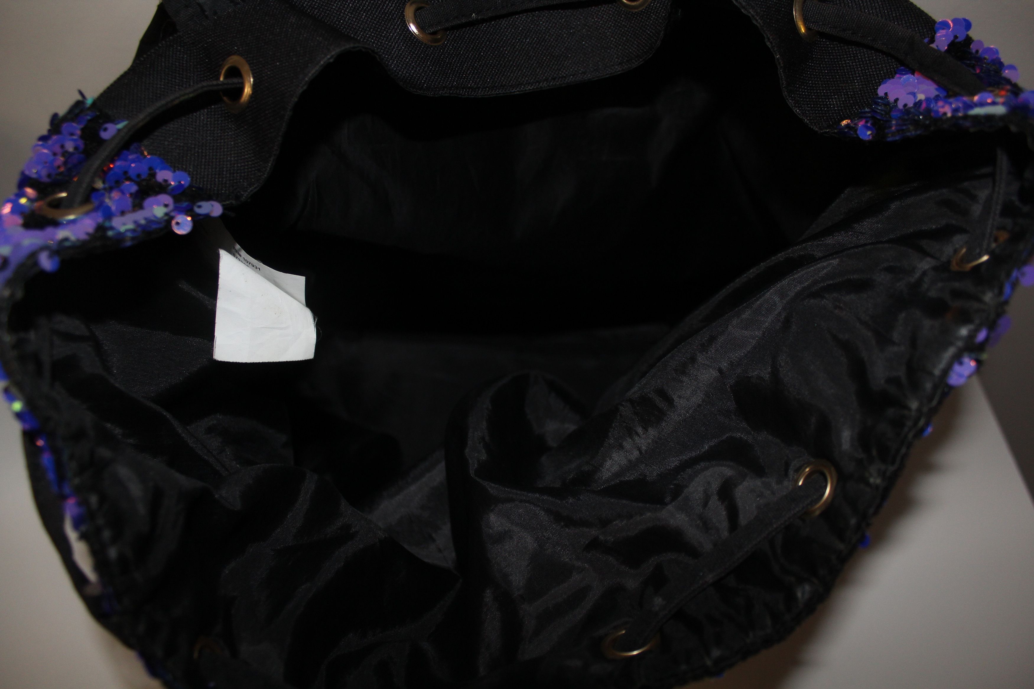 Other Justice Purple Black Forever Backpack Drawstring Sparkle Size ONE SIZE - 7 Thumbnail