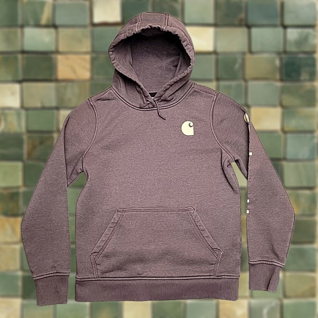 Carhartt VINTAGE Carhartt Hoodie Womens Small Purple Relaxed Fit Hooded Logo Sweatshirt TS0288 W Size M / US 6-8 / IT 42-44 - 1 Thumbnail