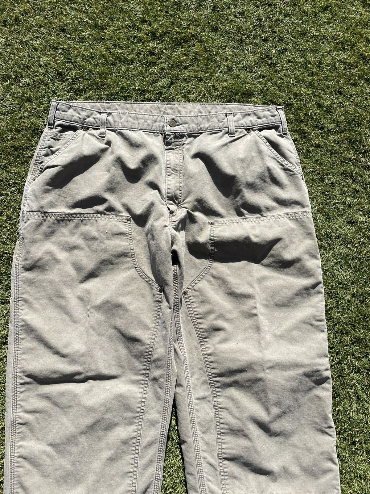 Carhartt Carhartt Double Knee Work Pants Mens 42x34 Green Canvas B195 Size US 42 / EU 58 - 3 Thumbnail