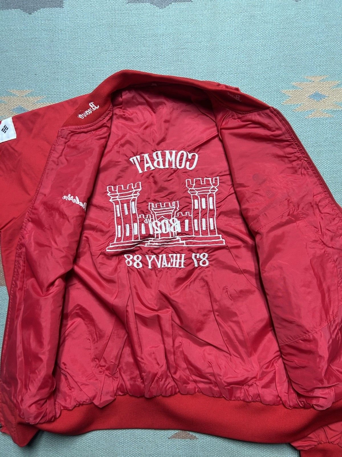 Vintage 80s Korea tour jacket 802nd engineer battalion name bomber L Size US L / EU 52-54 / 3 - 13 Thumbnail