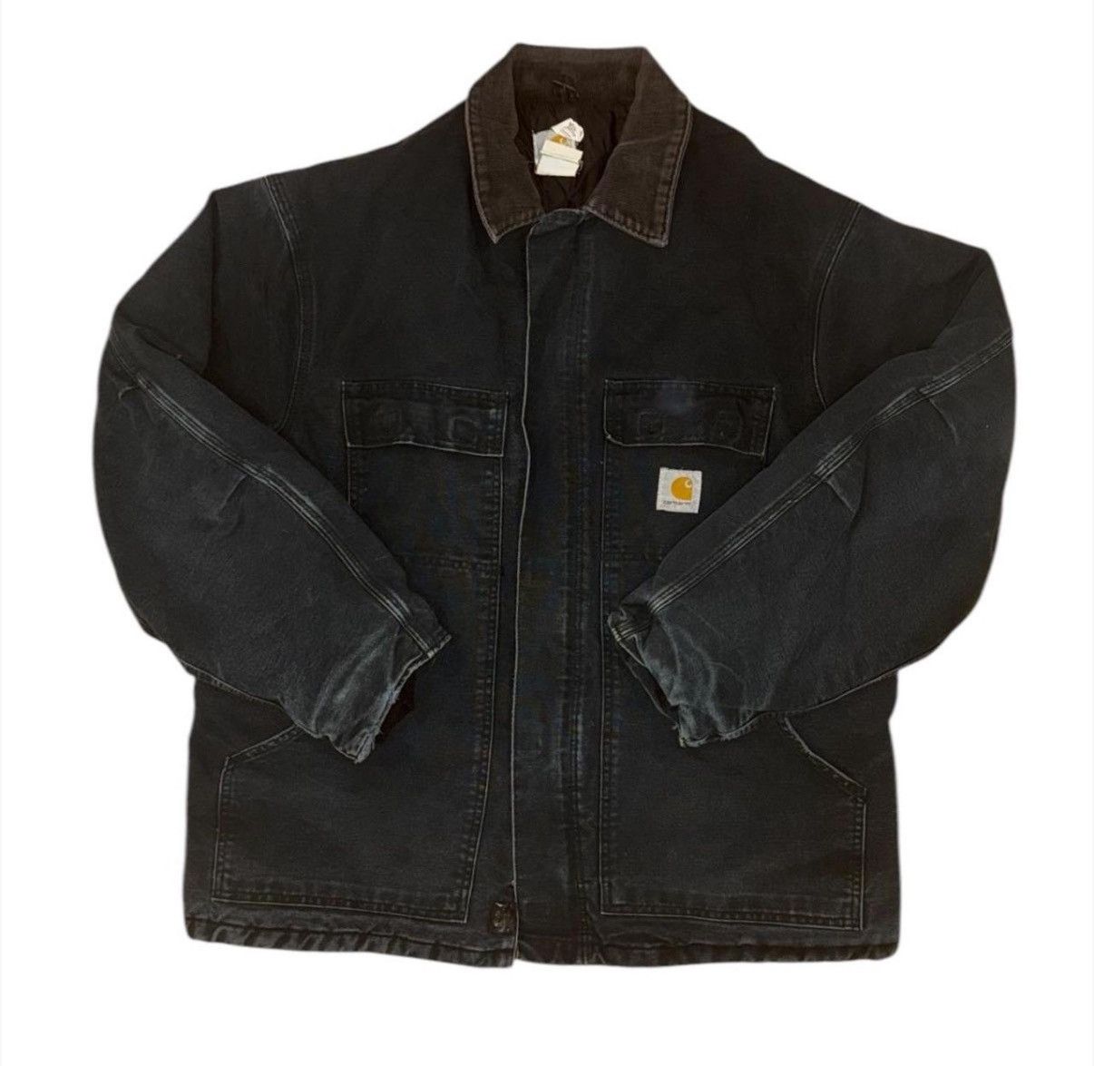 washed navy vintage heavyweight carhartt jacket