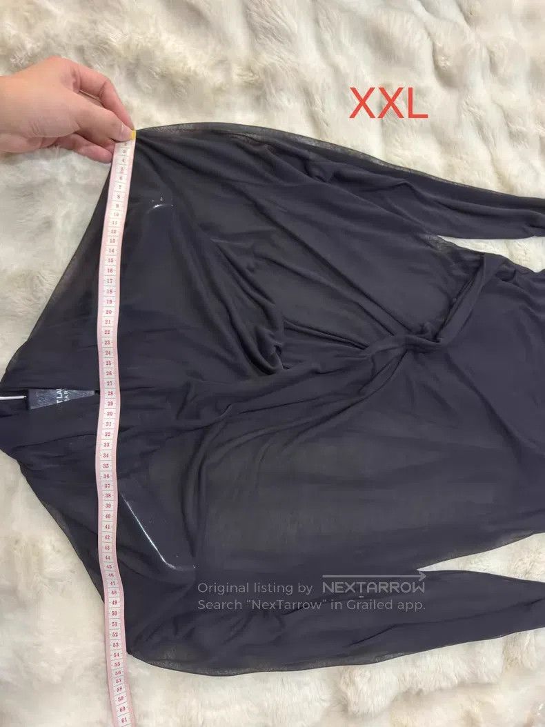 Saint Laurent Paris Saint Laurent Paris Crinkled Deep V Chiffon Underlayer Shi Size US XXL / EU 58 / 5 - 7 Thumbnail