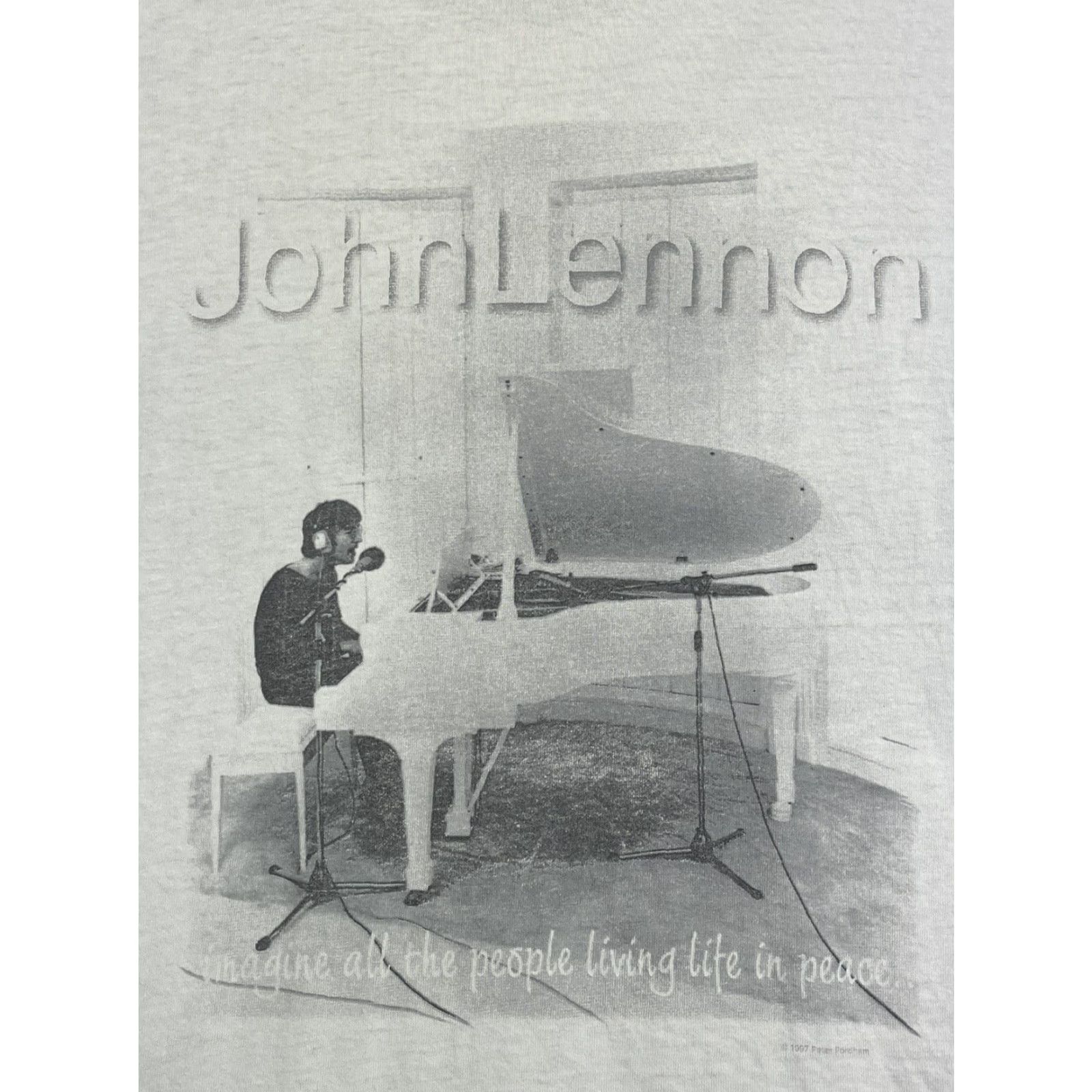 Vintage VINTAGE John Lennon T Shirt Cronies XL White Crew Neck 70s 1970s 90s Imagine Peace Yoko Ono Unisex Adults Shirt Size US XL / EU 56 / 4 - 2 Thumbnail