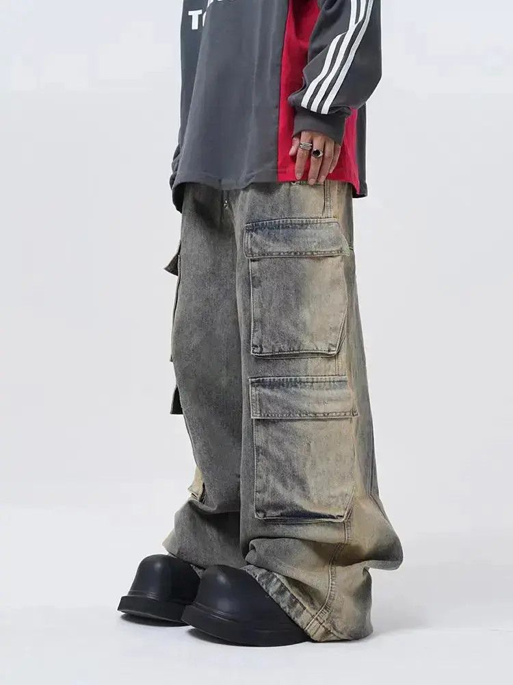 Japanese Brand Vintage Workwear Multi-Pocket Straight Leg Casual Jeans Size US 32 / EU 48 - 1 Thumbnail