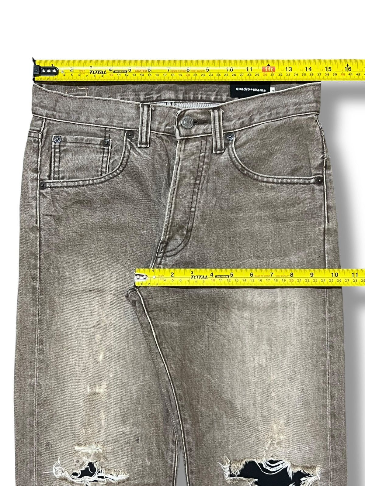 Big John Vintage Quadro+Phenia Big John Japan - Distressed Denim Size US 29 - 15 Thumbnail