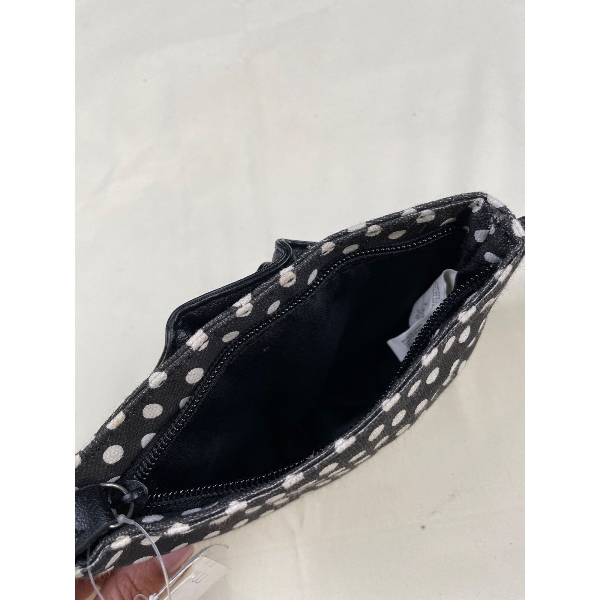 Other Minicci Women's Black & White Polka Dot Clutch with rose/Bag Size ONE SIZE - 4 Thumbnail