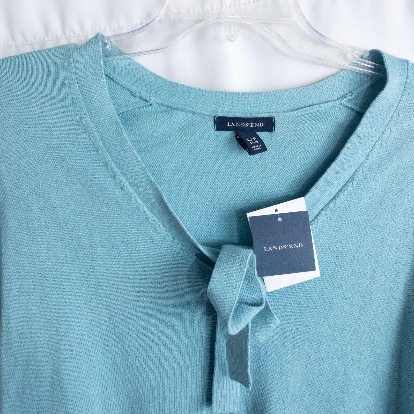 Lands' End Lands End Marine Blue Solid Cardigan Womens Large Size L / US 10 / IT 46 - 3 Thumbnail