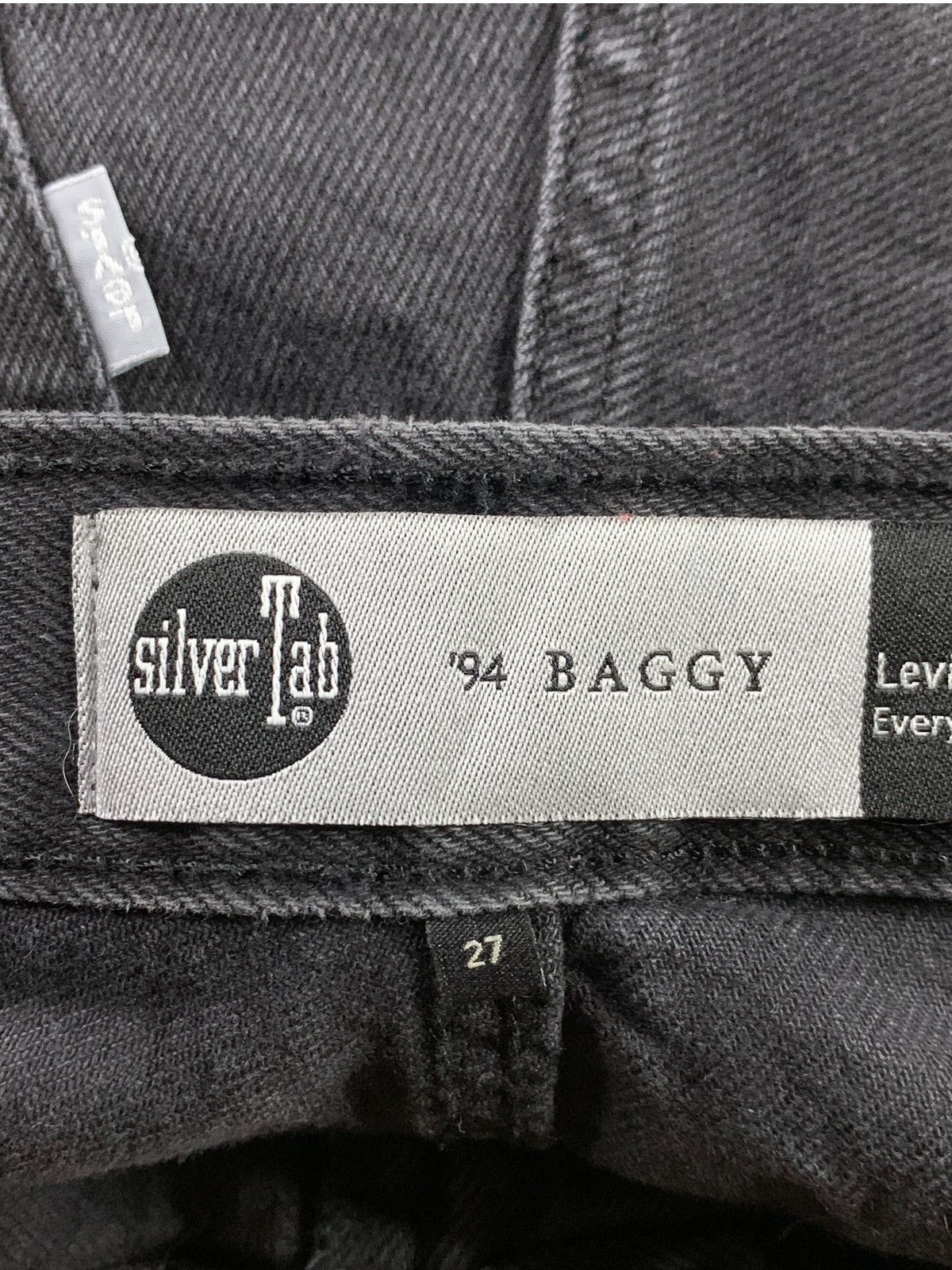 Levi's Levis Baggy Silver Tab Distressed Ripped Black Jeans Size 29" - 10 Thumbnail