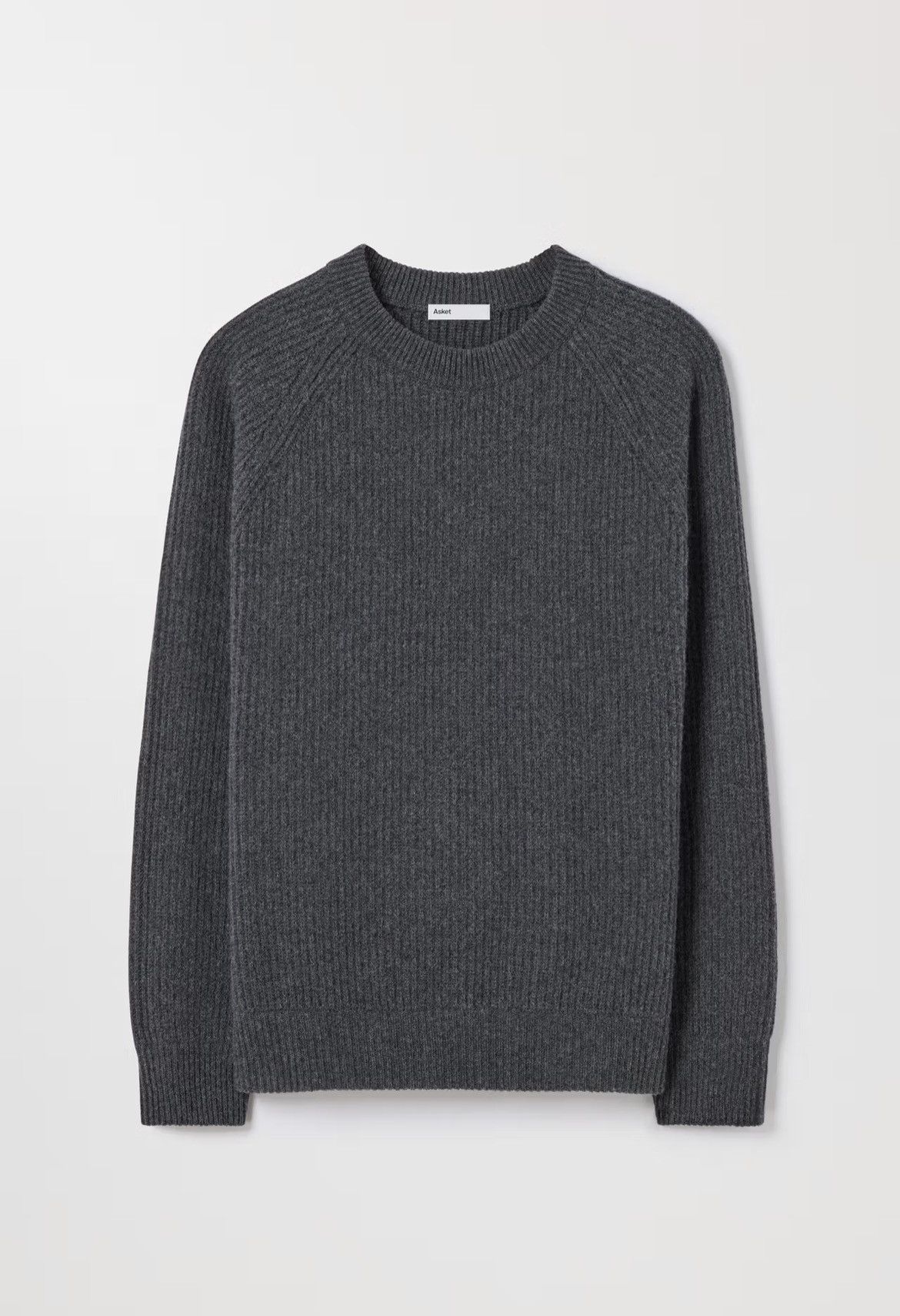 Asket ASKET CHARCOAL BLACK/GREY WOOL KNIT SWEATER Size US M / EU 48-50 / 2 - 3 Thumbnail
