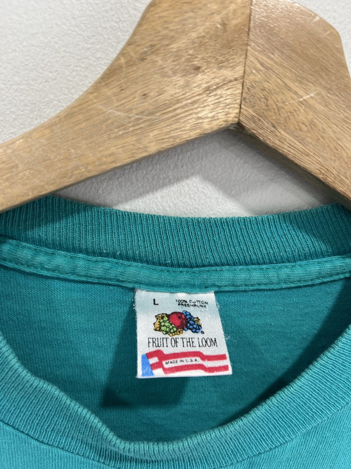 Japanese Brand Vintage 90s Blank Tee Shirt single stitch ghost pocket faded Size US L / EU 52-54 / 3 - 5 Thumbnail