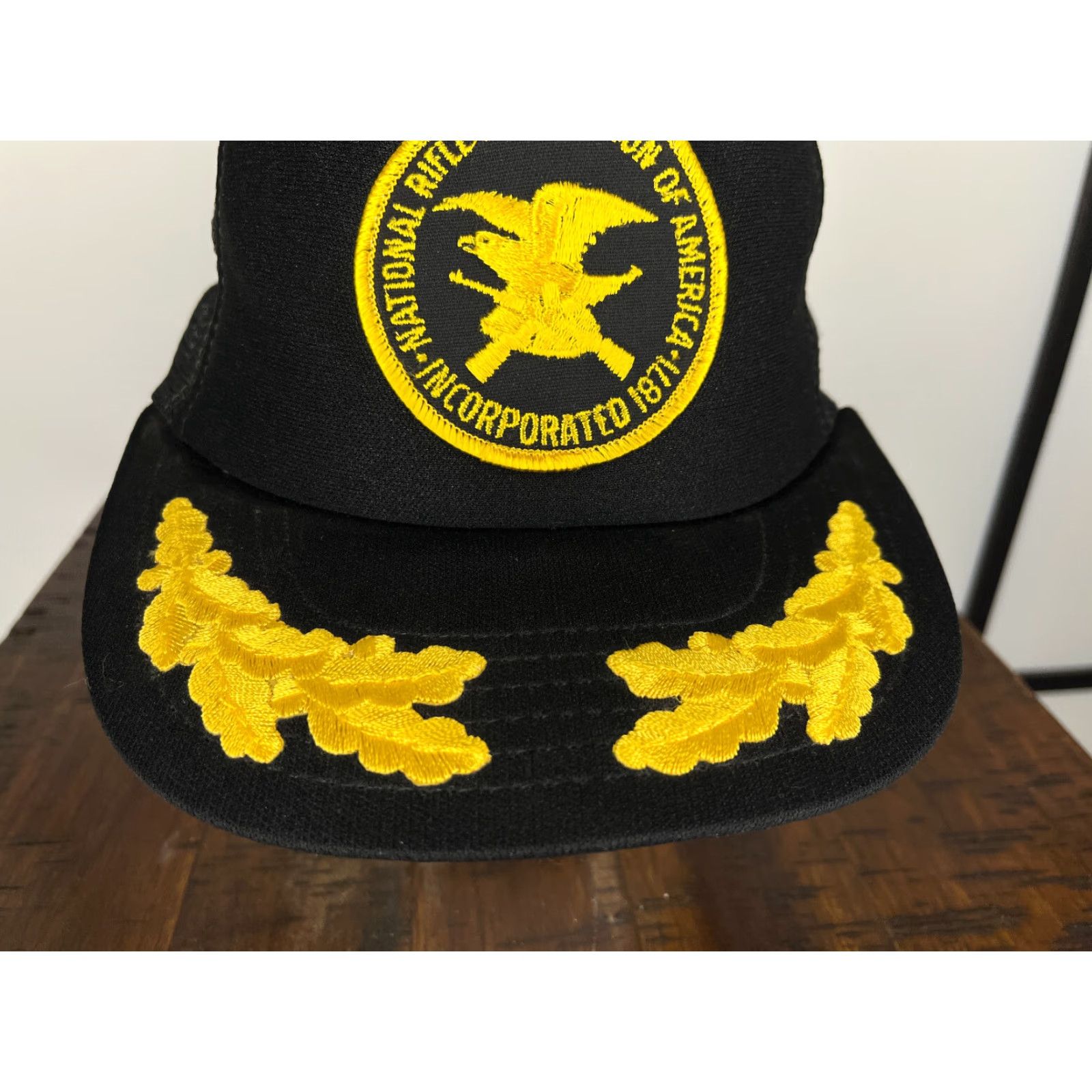 Disney VINTAGE National Rifle Association 1871 Hat Cap Snap Back Adult Black Scrambled Eggs Disney World USA 80s Micky Mouse Trucker Hat Mens Size ONE SIZE - 3 Thumbnail