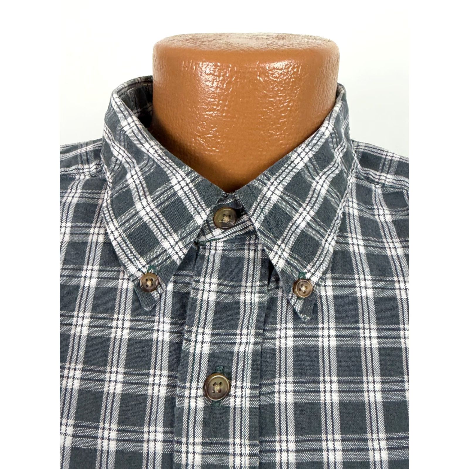 Eddie Bauer VINTAGE Eddie Bauer Shirt Men Large Tall Green Heavyweight Plaid Button-Up 90s Grunge Outdoor Pockets Mens Size US L / EU 52-54 / 3 - 4 Thumbnail