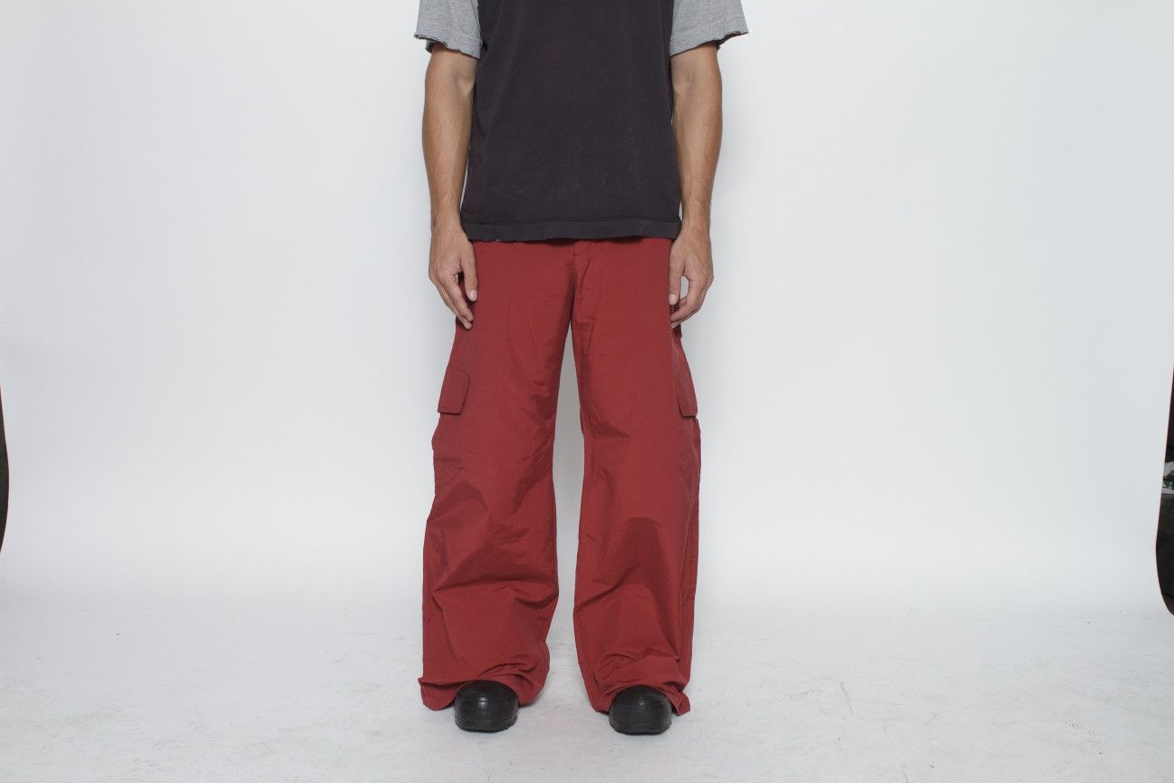 Vintage RED WIDE LEG CARGO POCKET PANTS BY PASH Size US 34 / EU 50 - 1 Thumbnail
