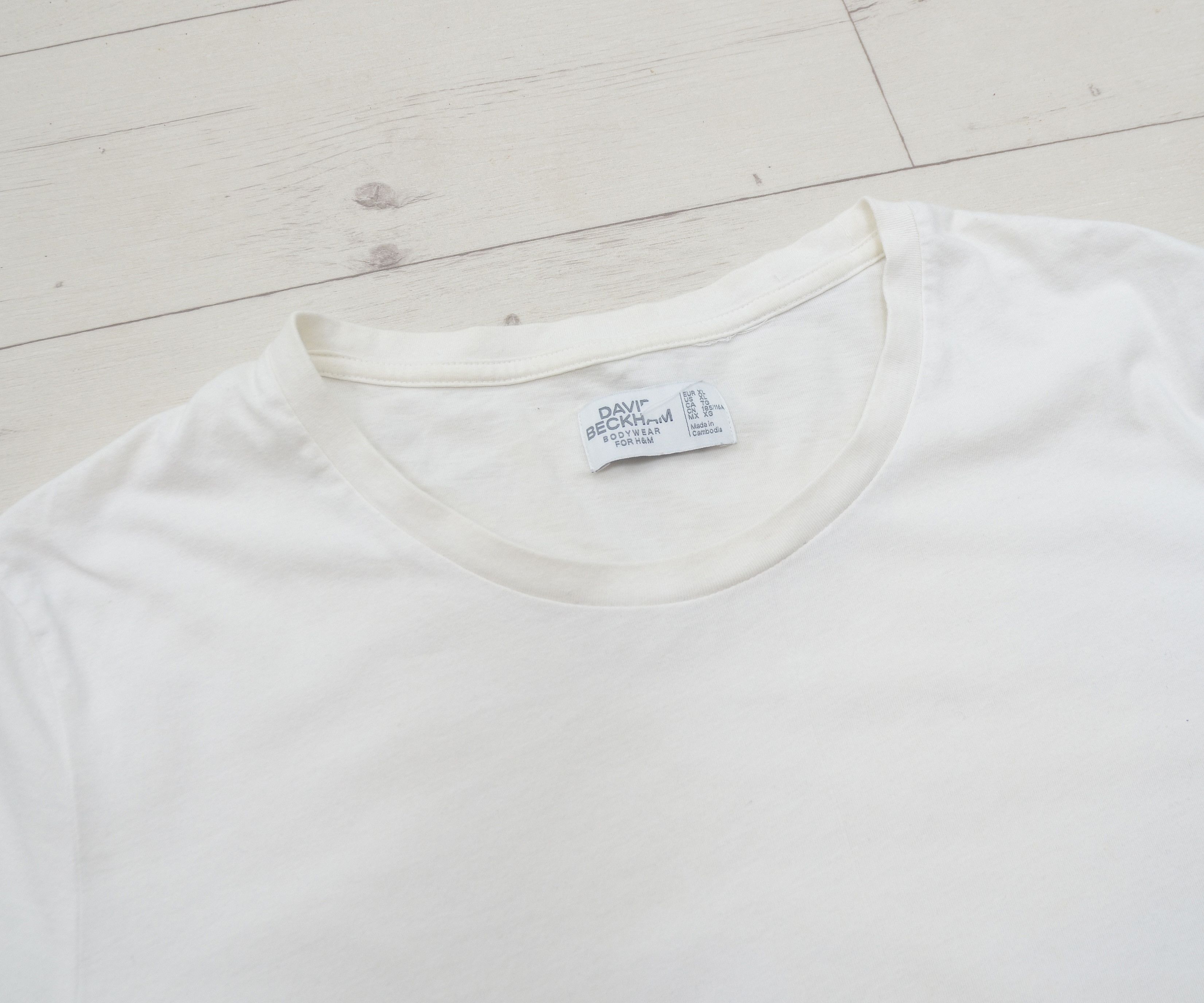 David Beckham × H&M David Beckham x H&M Basic T-Shirt Tee White Cotton Size US XL / EU 56 / 4 - 3 Thumbnail