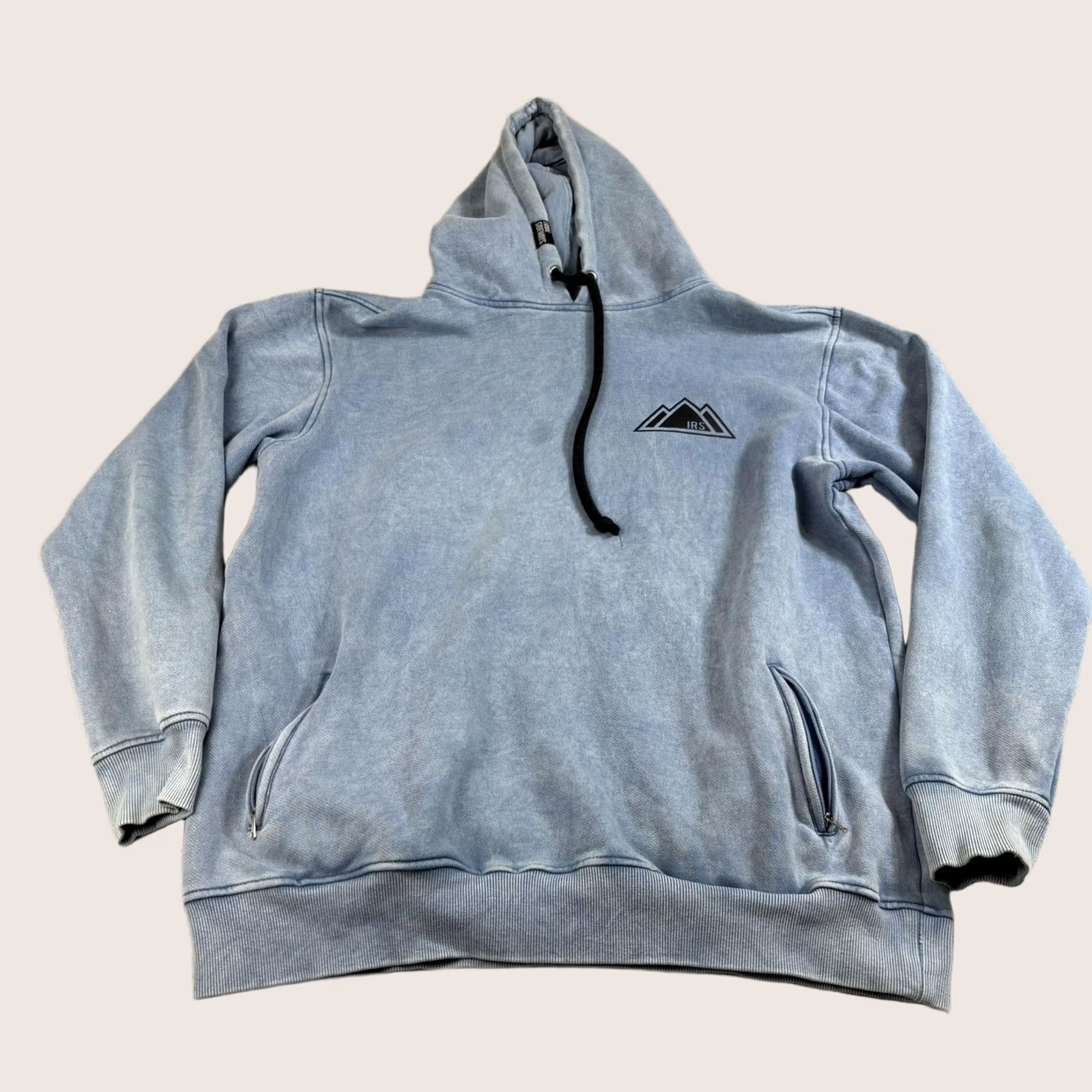 Vintage IRS Hoodie Men M Blue Graphic Print Pullover Sweatshirt with Hood Pockets Size US M / EU 48-50 / 2 - 1 Thumbnail