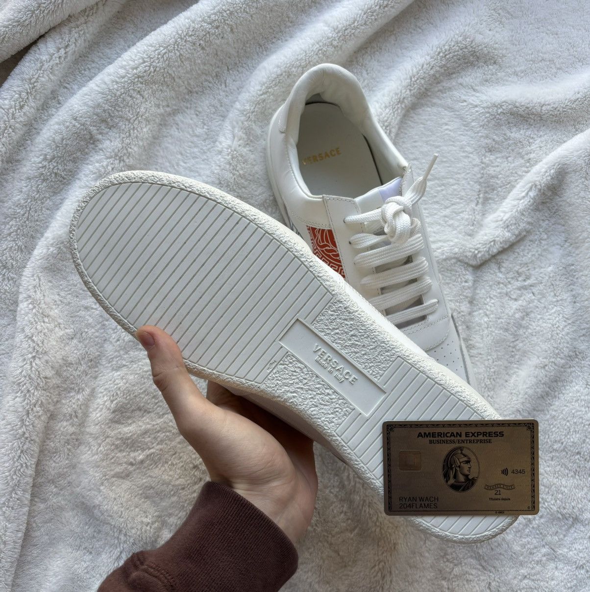 Versace Versace White Split Heritage Logo Sneakers Size US 12 / EU 45 - 3 Thumbnail