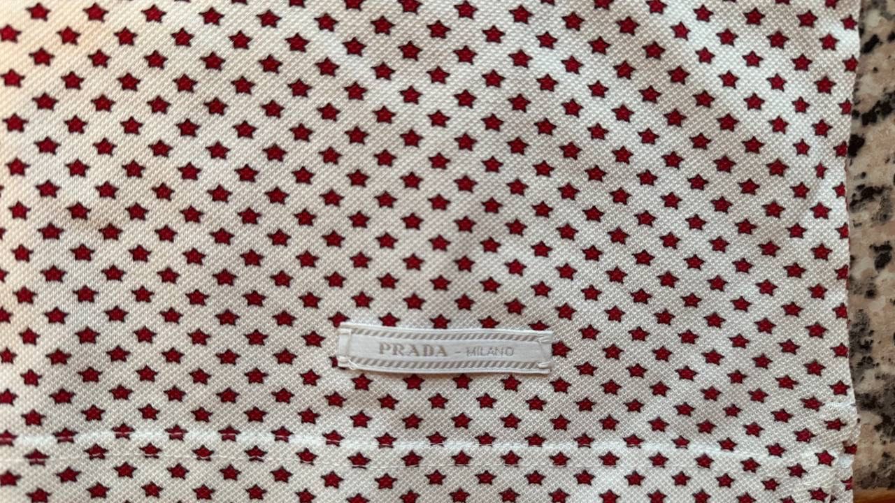 Prada Vintage Prada Polo T-Shirt Monogram Star Pattern Luxury Size US L / EU 52-54 / 3 - 3 Thumbnail
