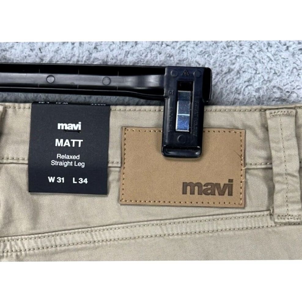 Mavi Mavi Matt Jeans Mens 31X34 Tan Relaxed Straight Leg 5 Pockets Stretch Logo Jeans Size US 31 - 2 Thumbnail