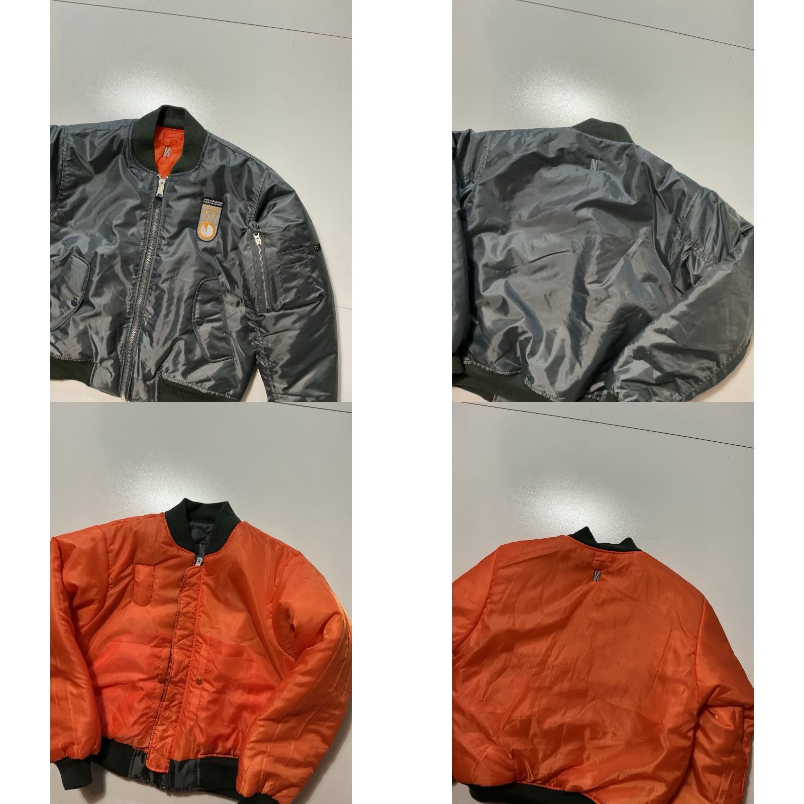 Rothco VINTAGE Netflix Atlas 2022 Ranger Cast & Crew Sci Fi Movie Film Jennifer Lopez MA-1 Flight Bomber Full Zip Reversible Jacket S Gray Mens Size US S / EU 44-46 / 1 - 8 Thumbnail