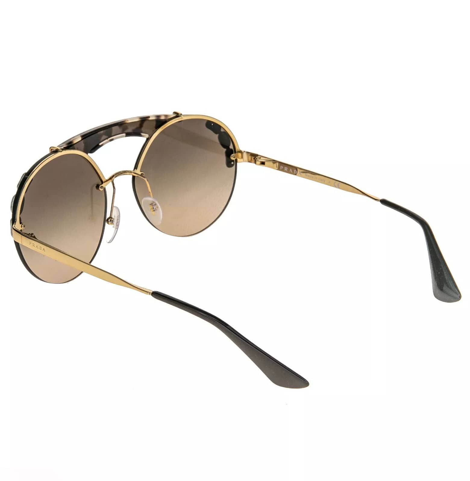 Prada PRADA ORNATE Crystal Jewel Stud Sunglasses 52U Brown PR52US Size ONE SIZE - 3 Thumbnail