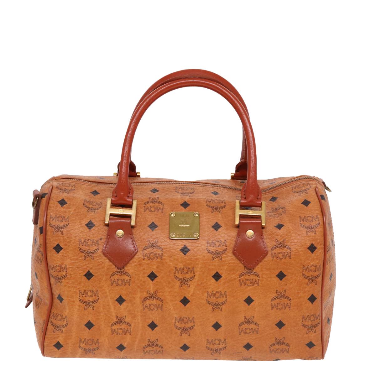 MCM Visetos Brown Canvas Travel Bag Pre Owned Grailed