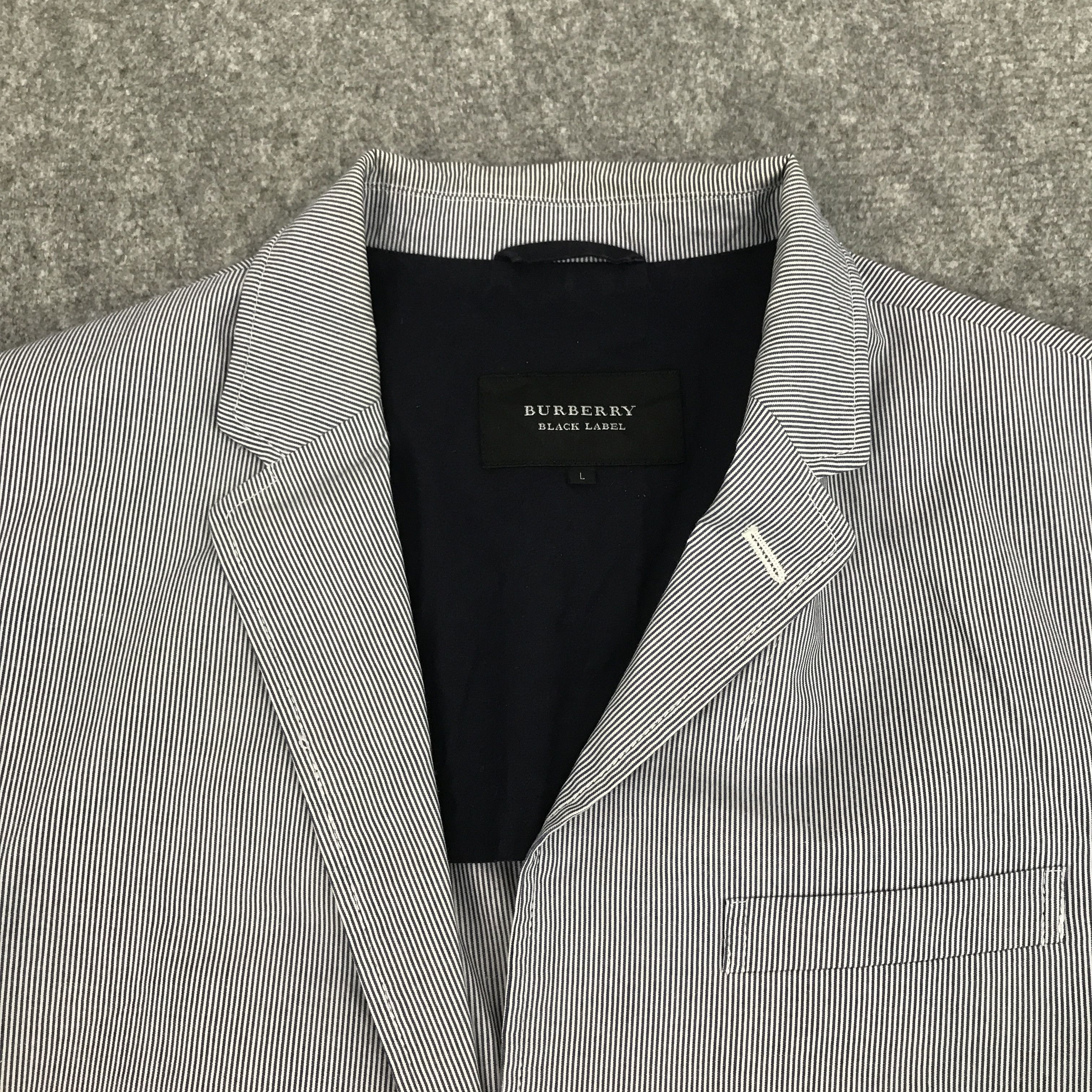 Burberry × Japanese Brand Rare burberry black label Striped blazer coat jacket Size US L / EU 52-54 / 3 - 8 Thumbnail