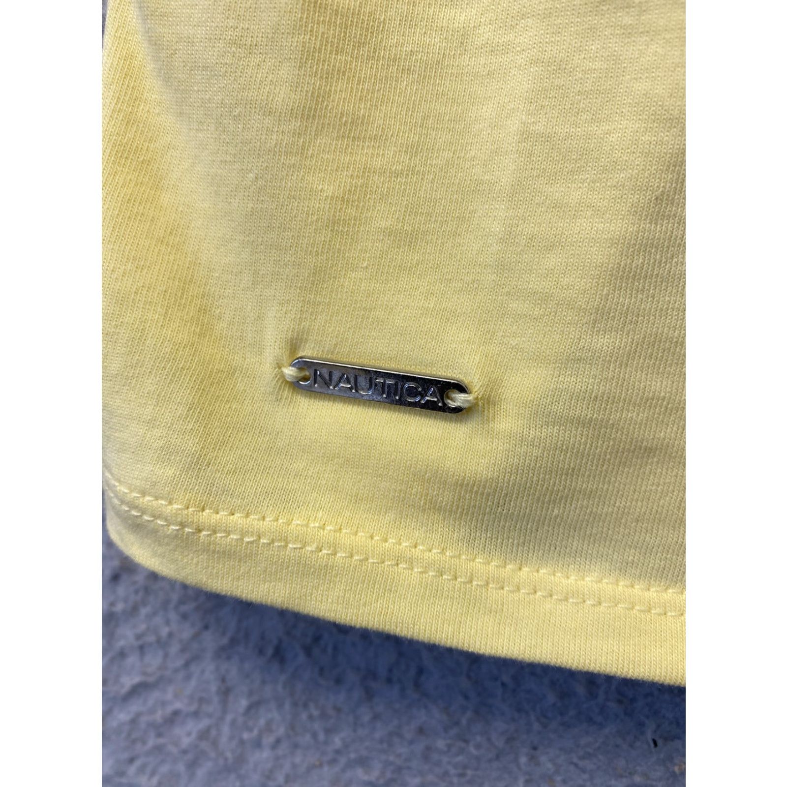Nautica Nautica Tie Front Blouse Top Shirt Yellow XXL Crop Length /33-81 Size XXL / US 16-18 / IT 52-54 - 2 Thumbnail