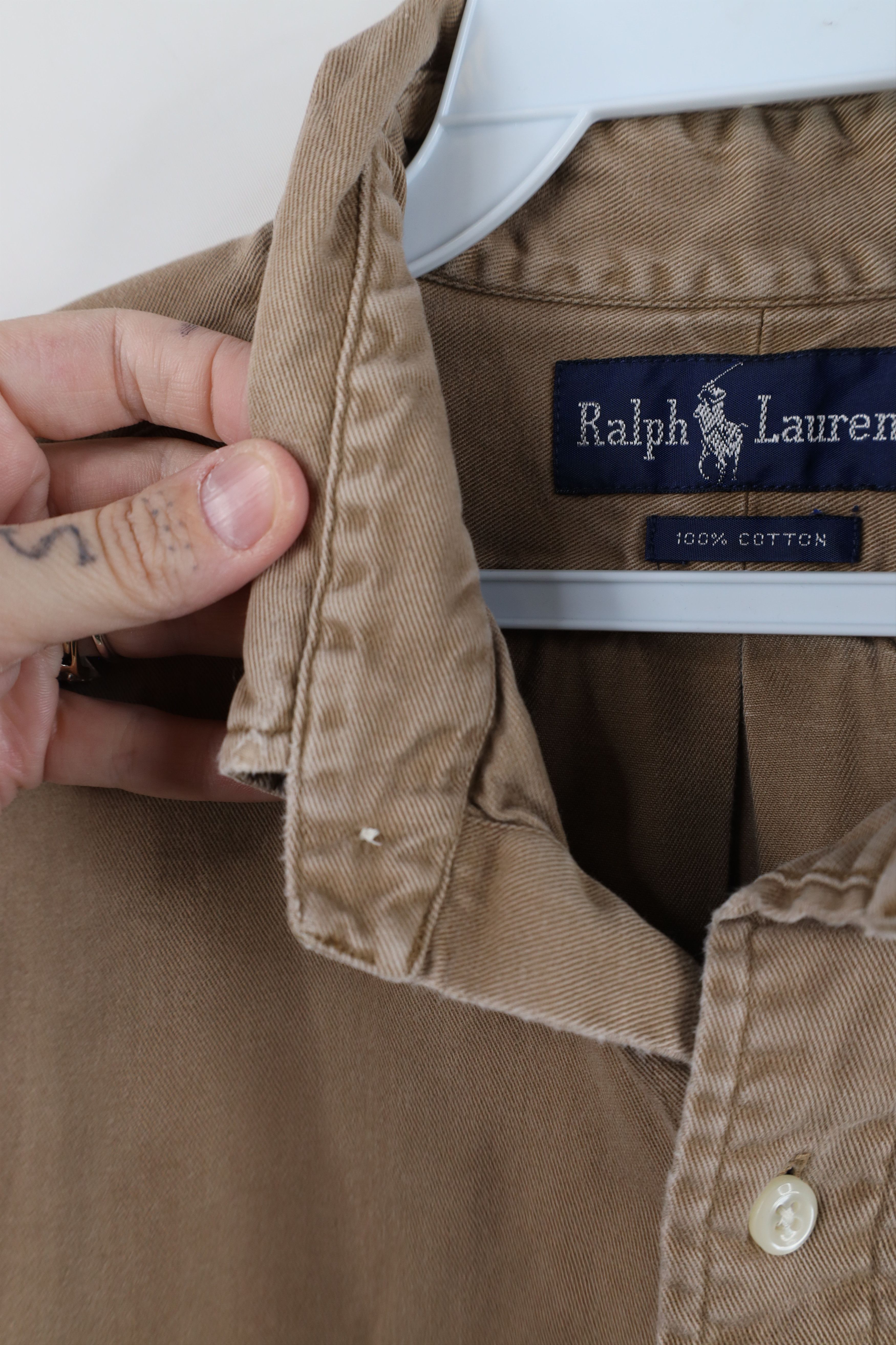 Ralph Lauren Vintage 90s Ralph Lauren Collared Button Down Shirt Brown Size US M / EU 48-50 / 2 - 7 Thumbnail
