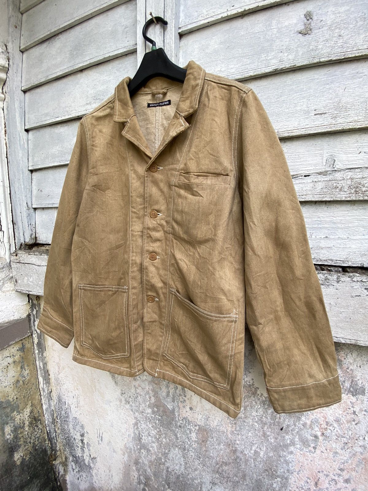 Japanese Brand Culture Medium Stain Wash Minimalist Denim Jacket Size US S / EU 44-46 / 1 - 2 Thumbnail