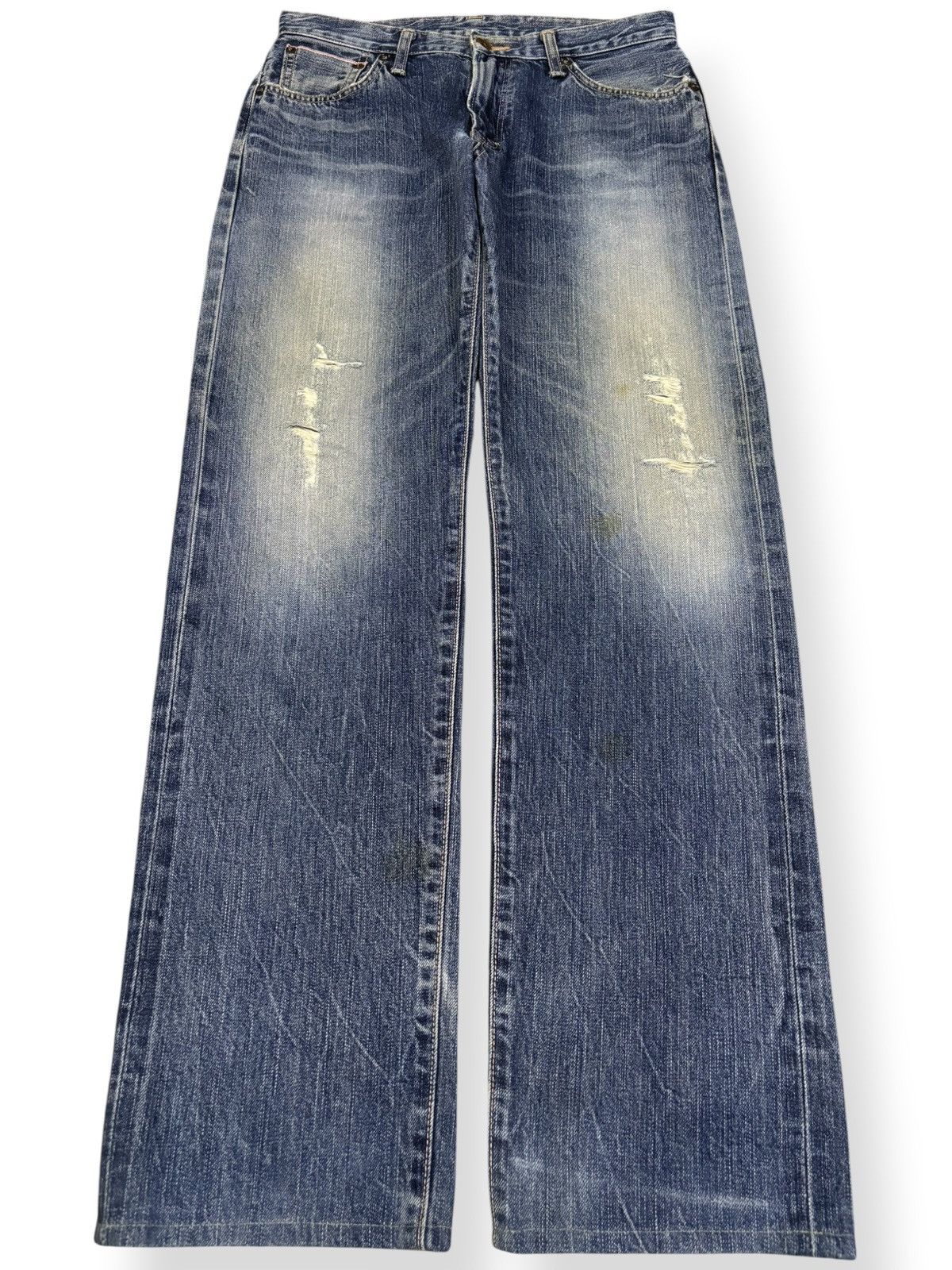 Edwin Vintage Edwin 505s Selvedge Classic Fit Distressed Jeans Size US 30 / EU 46 - 2 Thumbnail