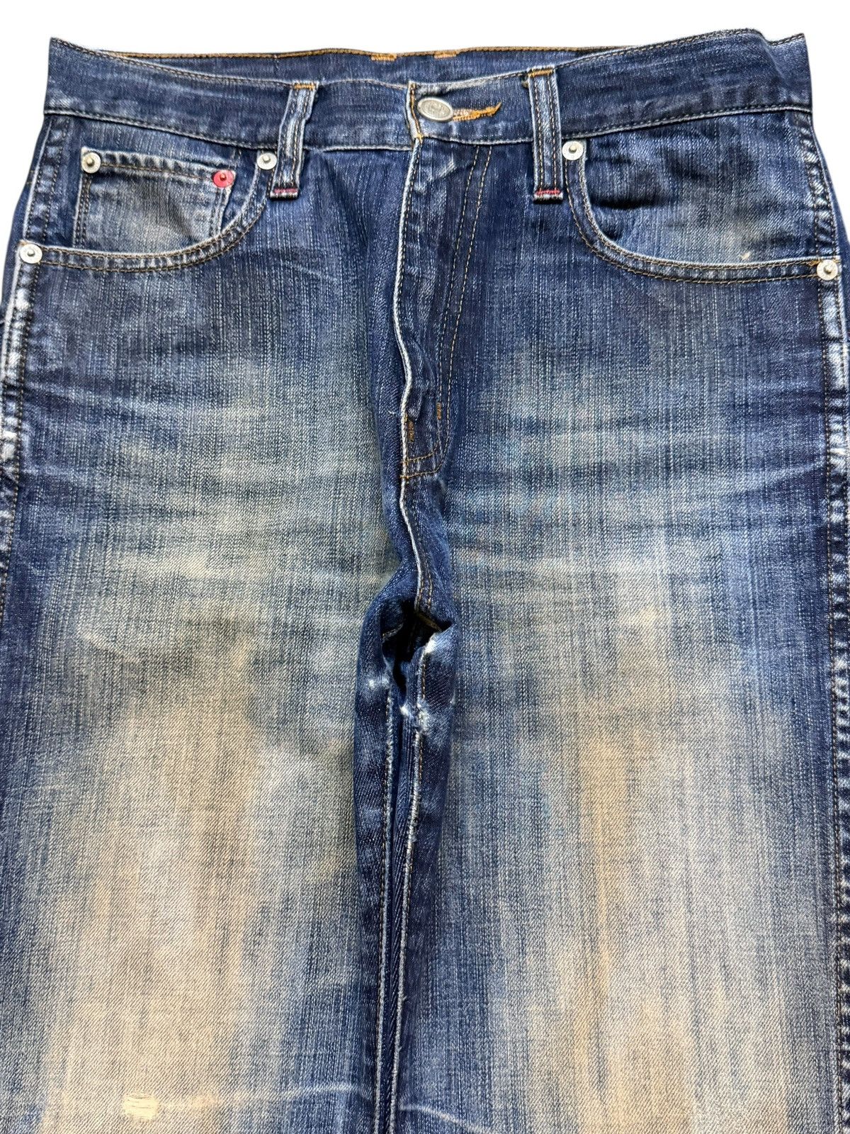 Japanese Brand Vintage Y2K Japan Brand Mud Wash Faded Wide Leg Straight Fit Size US 29 - 3 Thumbnail