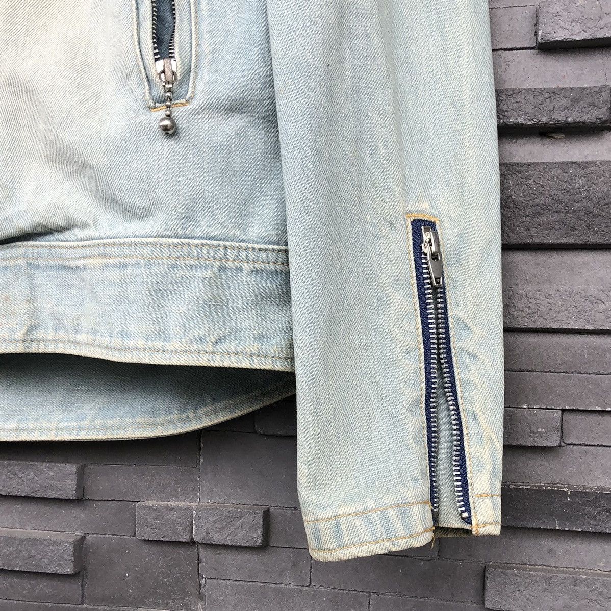 Giacometti Giacometti Washed Denim Blouson Biker Jacket Size US M / EU 48-50 / 2 - 11 Thumbnail
