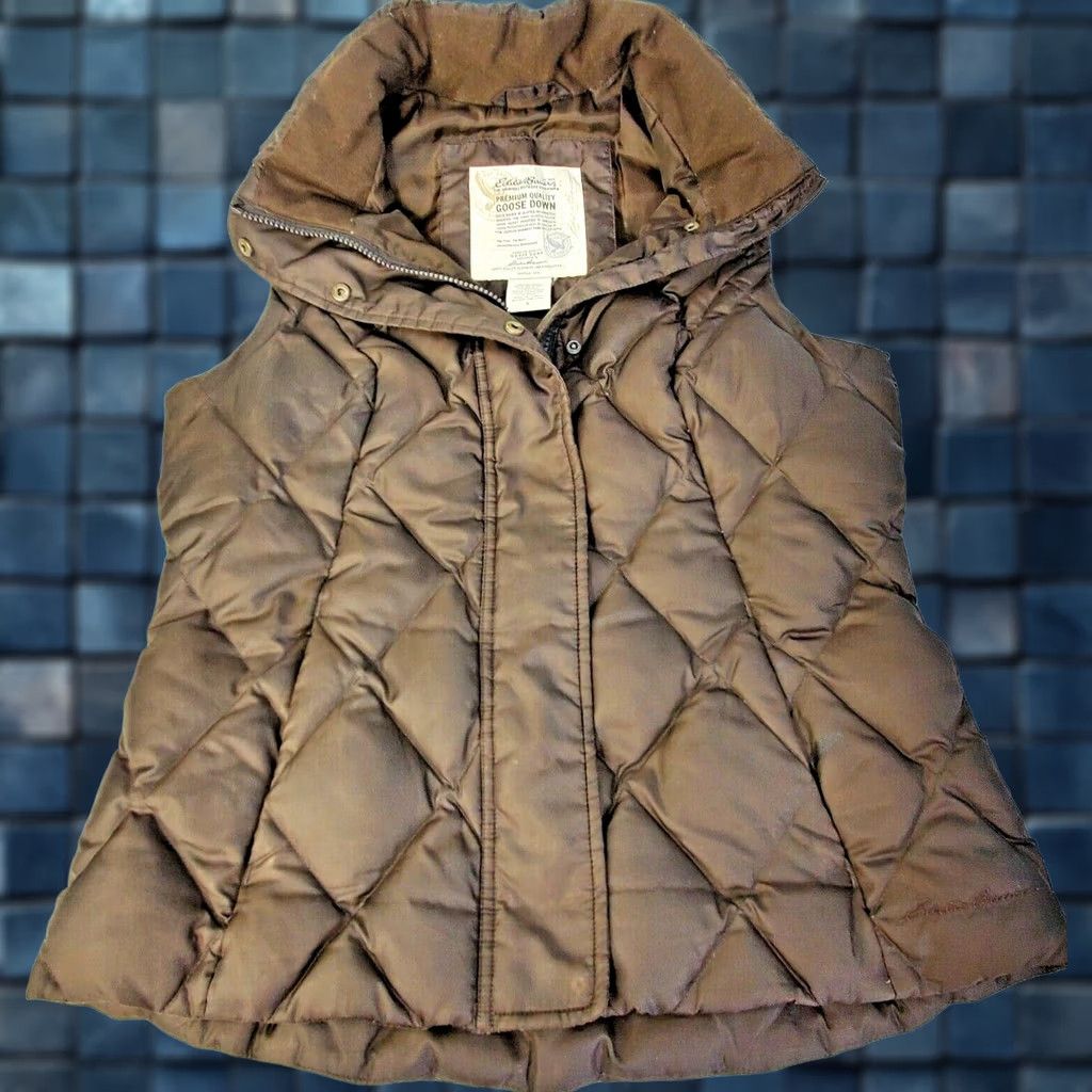 Eddie Bauer Eddie Bauer Vest Women's Goose Down Puffer Quilted Full Zip Brown Size SMALL Regul ar Fit Size S / US 4 / IT 40 - 1 Thumbnail