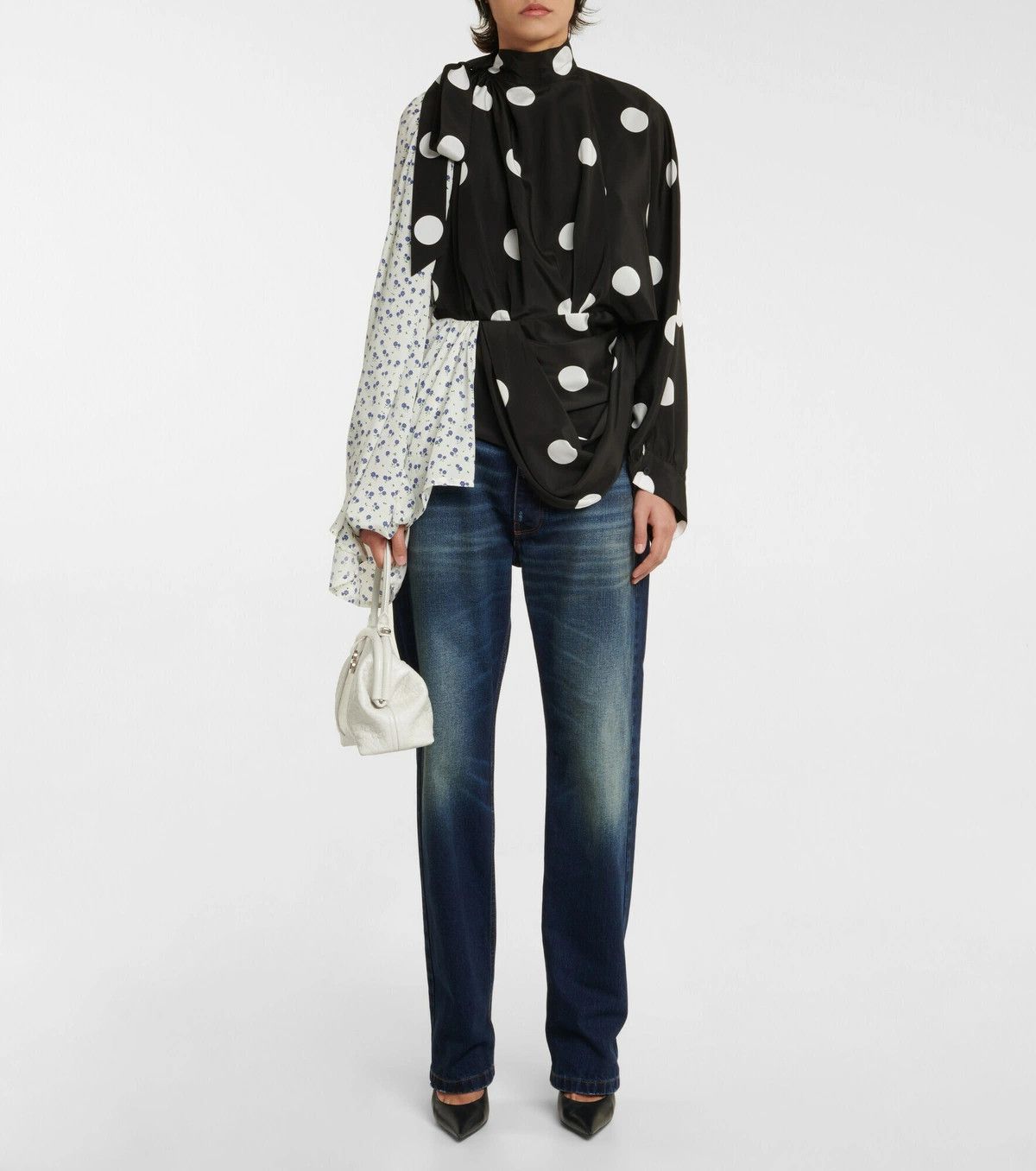 Balenciaga o1y0625 Crewneck Silk Top in Multicolor Size XS / US 0-2 / IT 36-38 - 6 Thumbnail