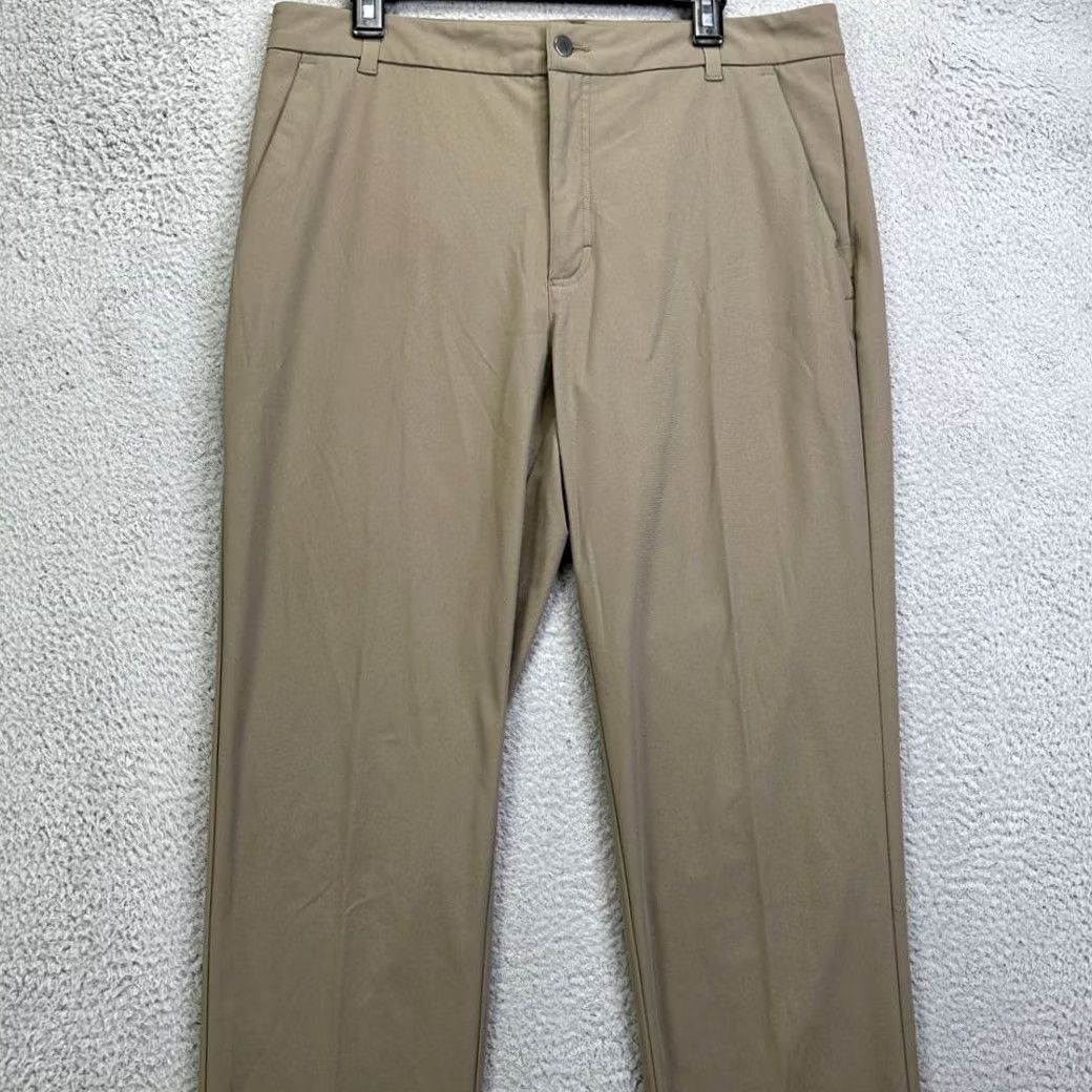 Vintage VRST Pants Mens 36X32 Brown Chino Golf Performance Tech Straight Leg Flat Front Mens Brown Chino Golf Size US 36 / EU 52 - 5 Thumbnail