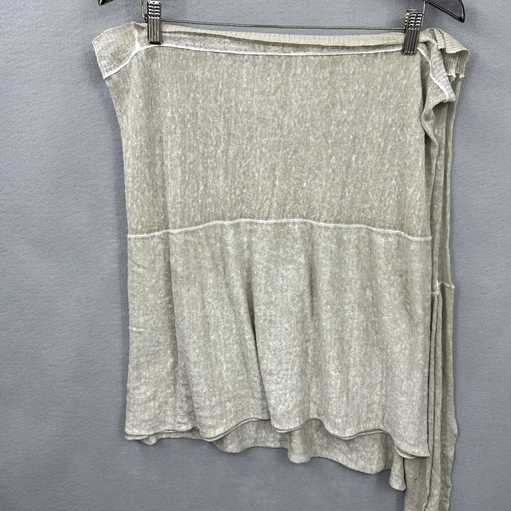 Vintage INHABIT Scarf Beige Linen Knit Rectangle Shawl Wrap Bohemian Preppy Neck Warmer Women Fashion READ DETAILS Size ONE SIZE - 5 Thumbnail