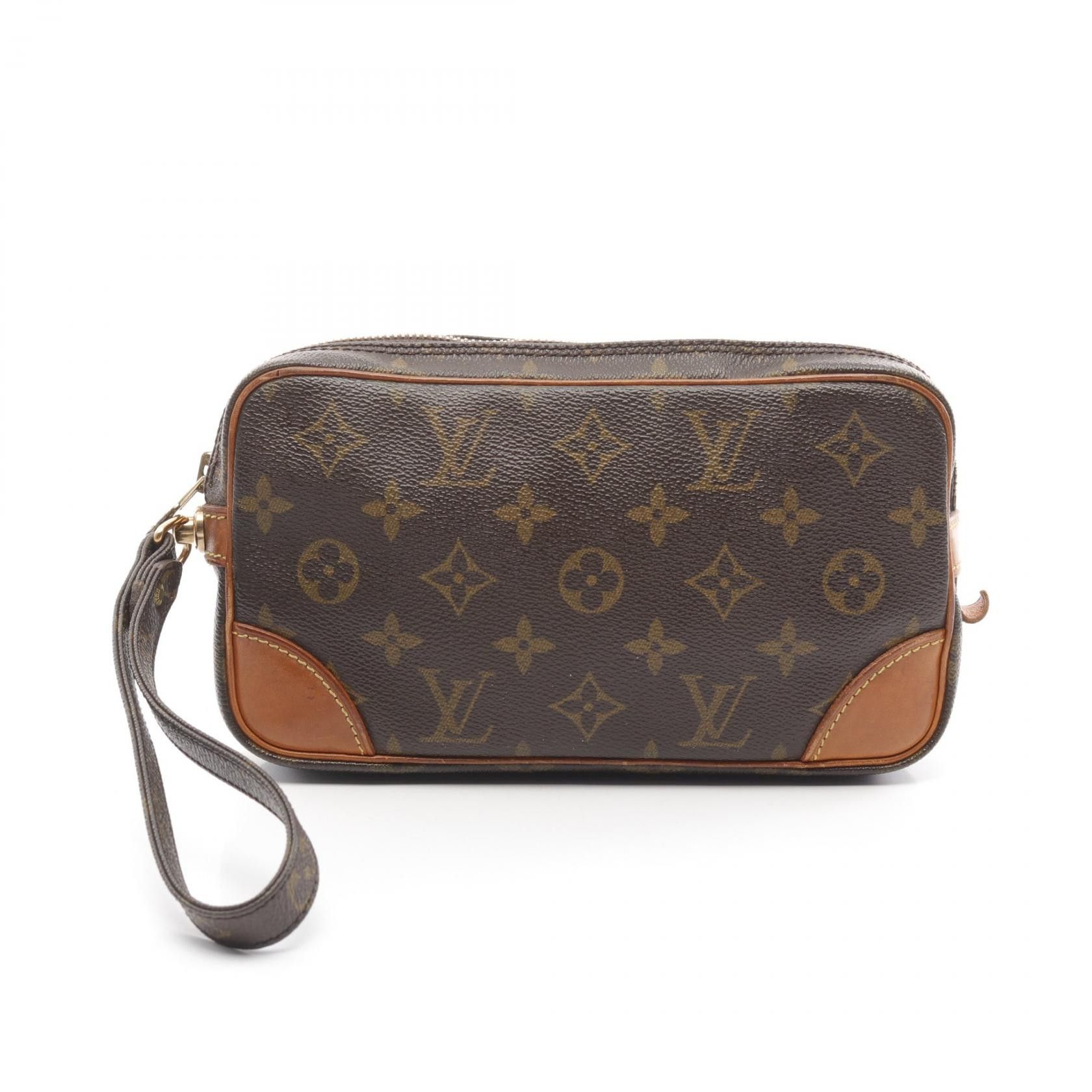 Louis Vuitton Louis Vuitton Marli Dragonne PM Monogram Clutch Bag Canvas Clutch Bag M51827