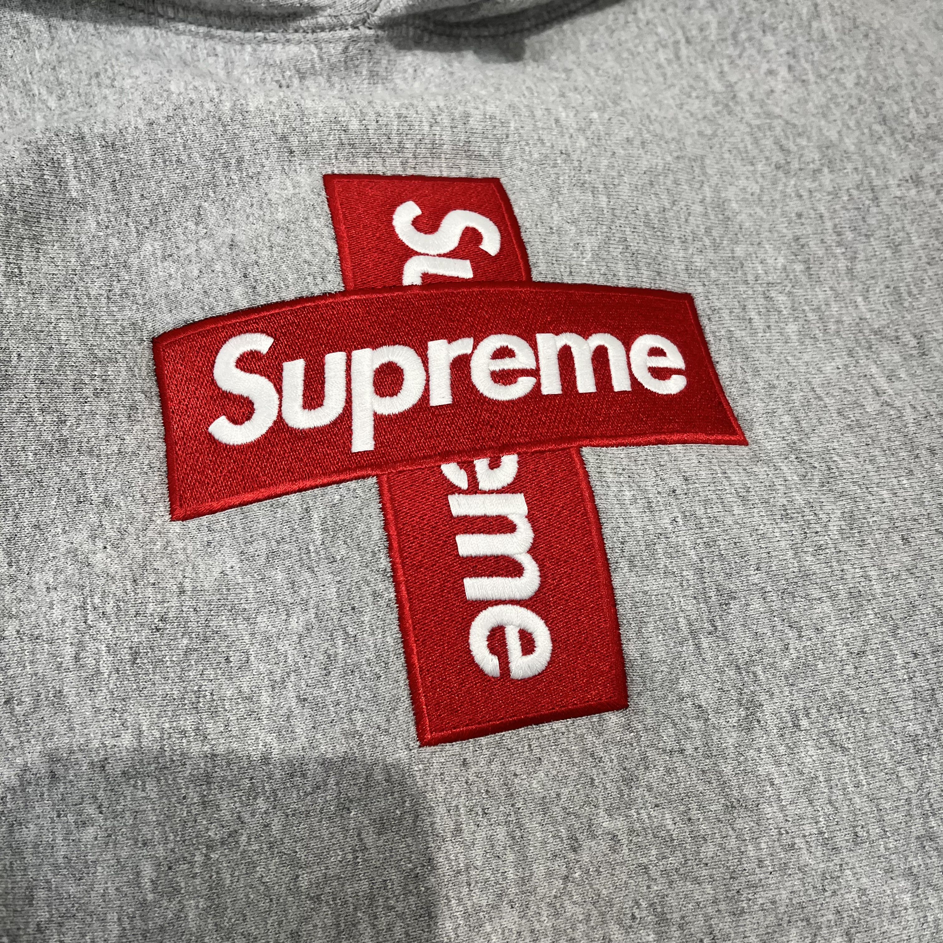 Supreme Supreme Cross Box Logo Hoodie Grey Size US M / EU 48-50 / 2 - 3 Thumbnail