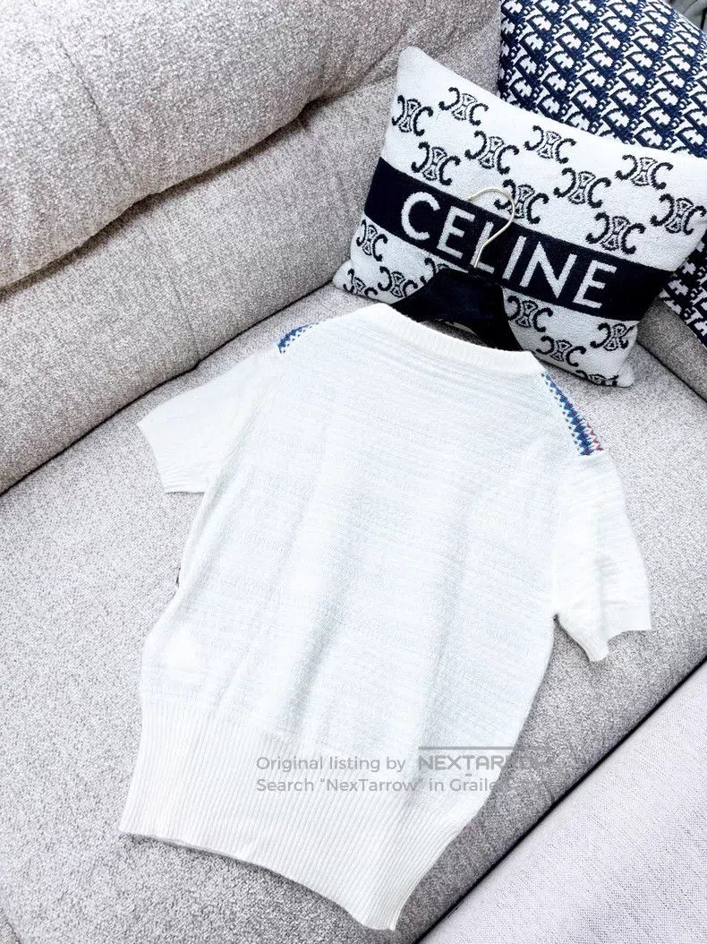 Loro Piana Loro Piana White with colorful stripes cashmere and goat's Size XS / US 0-2 / IT 36-38 - 3 Thumbnail