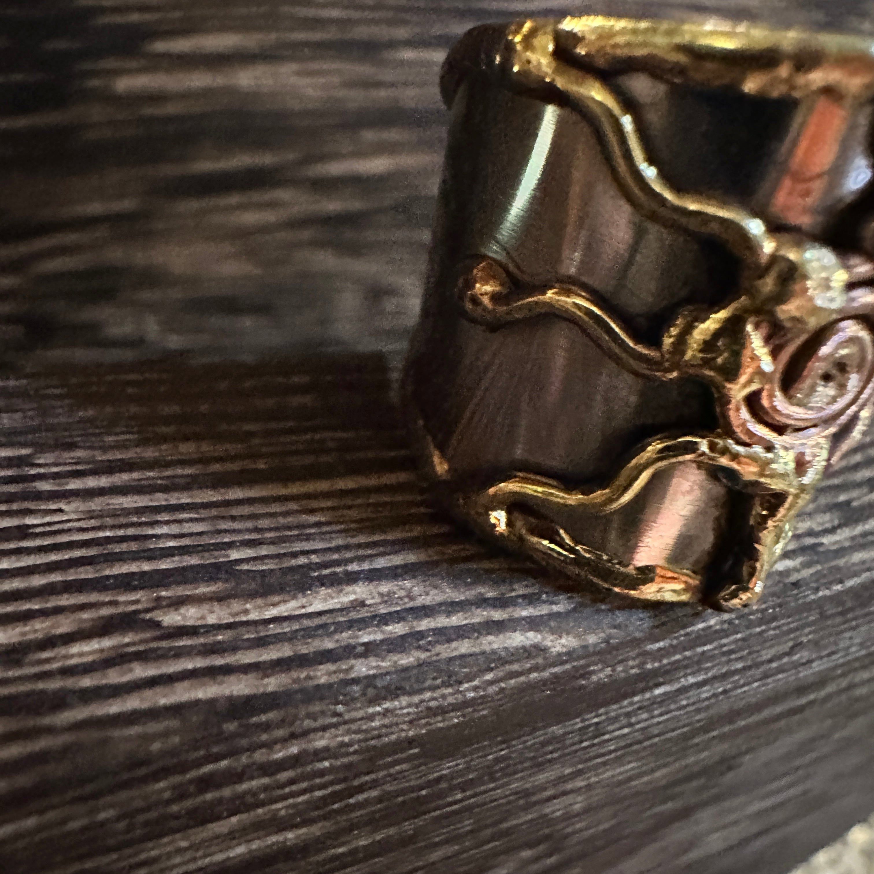Other Artisan Crafted Bohemian Silver & Copper Heart Wide Cuff Rin Size ONE SIZE - 4 Thumbnail