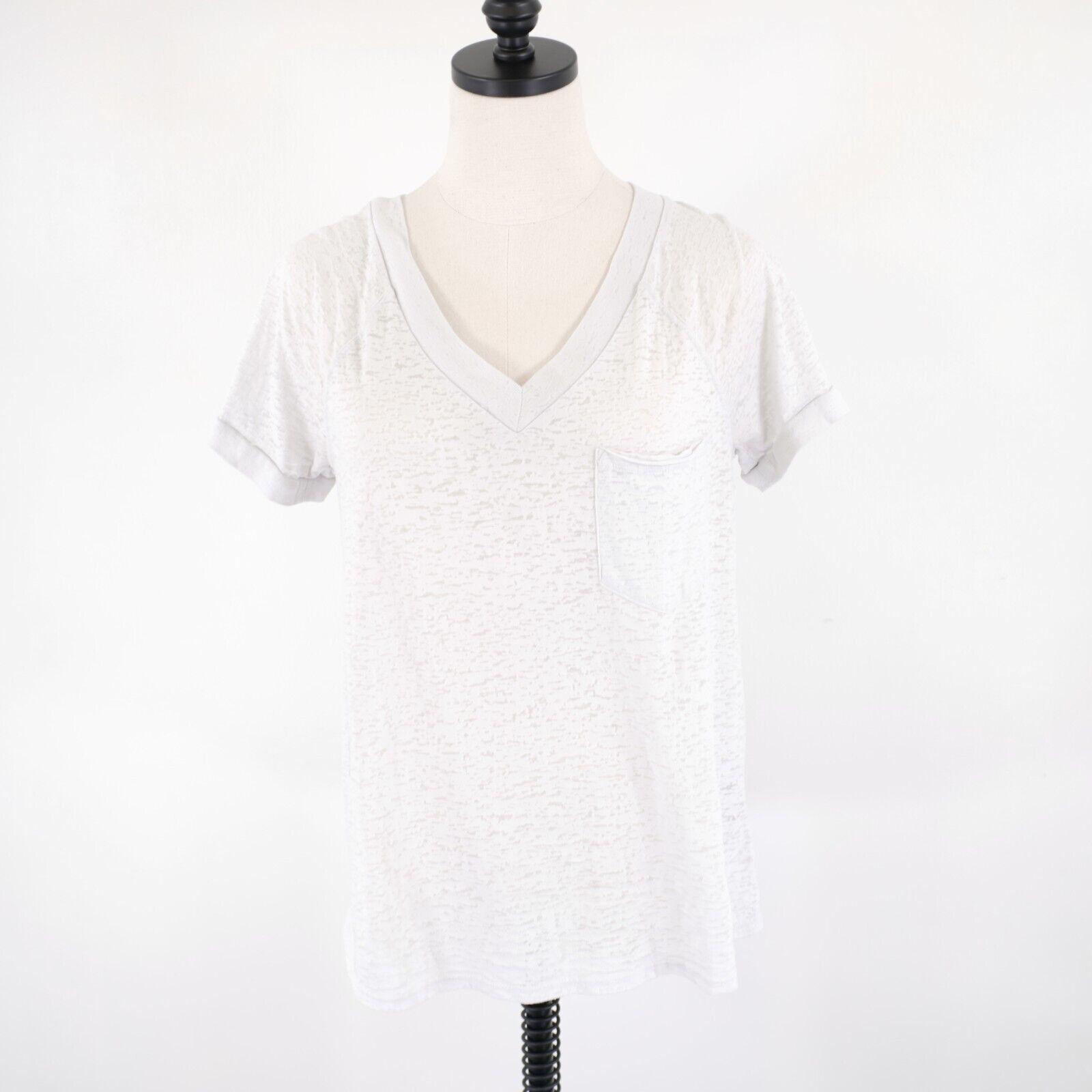 Rock & Republic Rock & Republic White See Through White Cotton Blend V-Neck Size M / US 6-8 / IT 42-44 - 1 Thumbnail