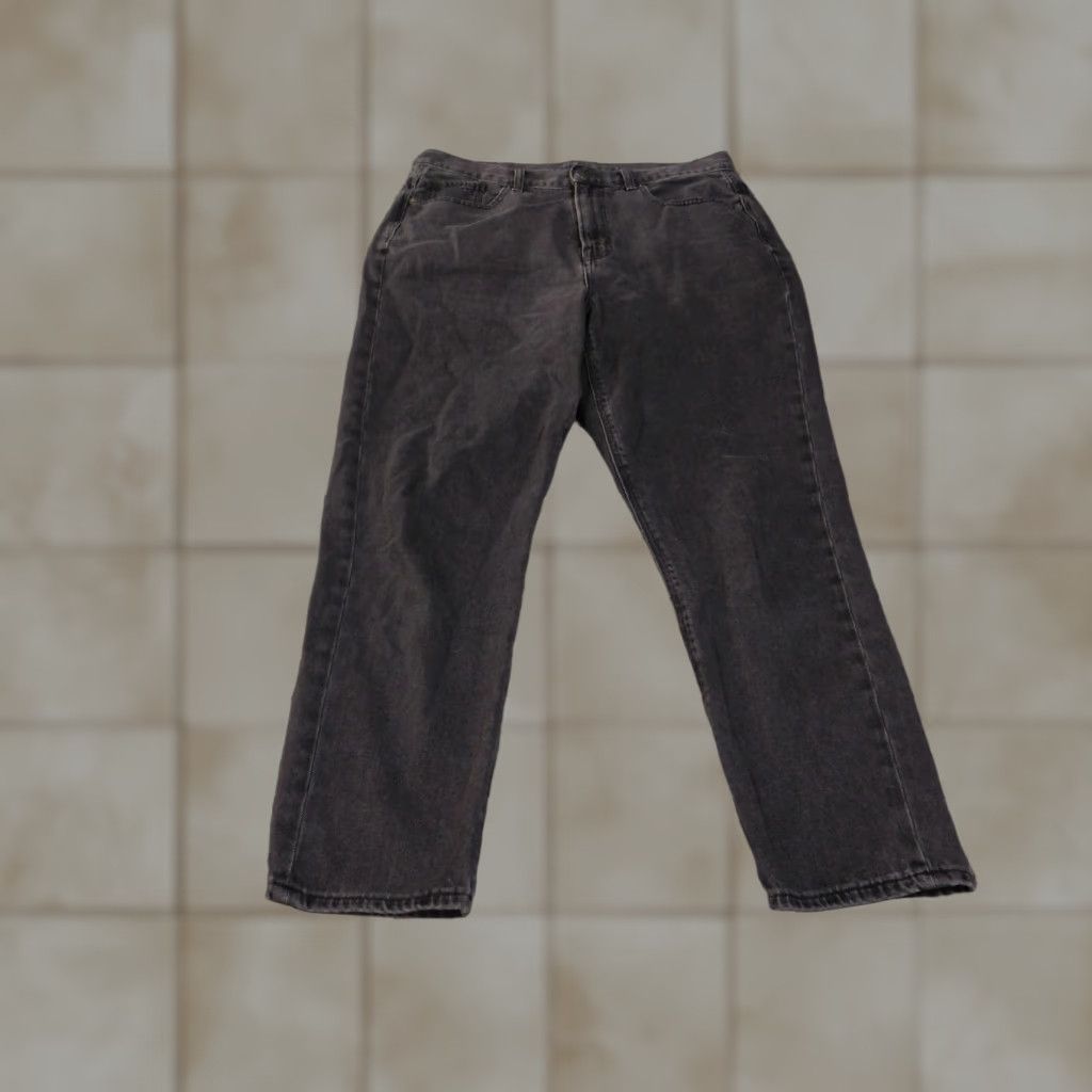 Vintage VINTAGE American Eagle Mom Jeans Womens 8 Short Black High Rise Tapered 90s Style Denim Size 30" / US 8 / IT 44 - 1 Thumbnail