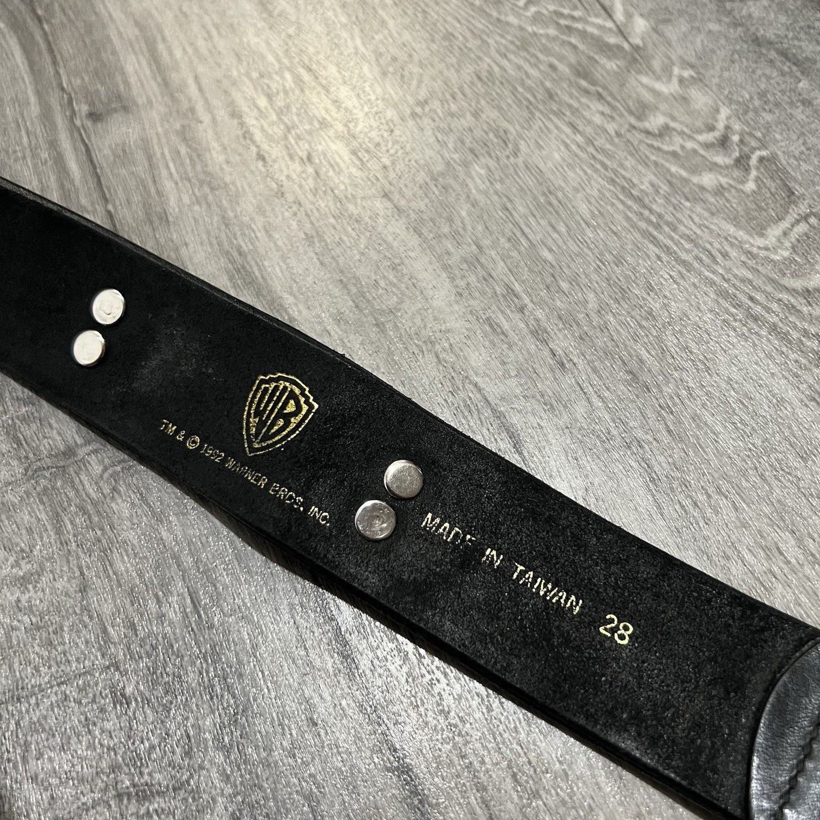 Warner Bros VTG Warner Brothers LOONEY TUNES Black Leather Belt Sz 28 Size ONE SIZE - 5 Thumbnail