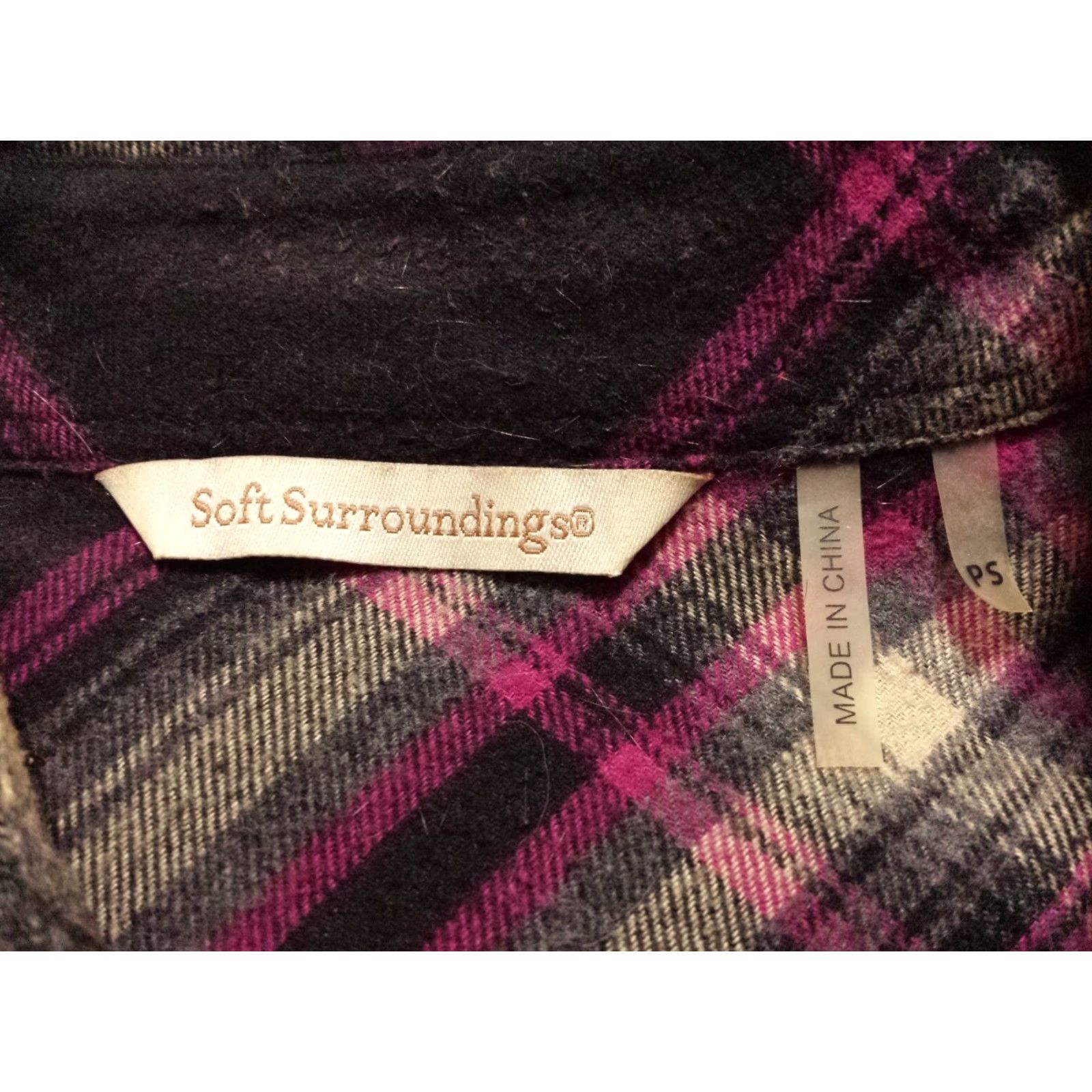 Soft Surroundings Soft Surroundings Blouse PS Multicolor Plaid Flannel L/S Button-Down Tunic Shirt Womens Size S / US 4 / IT 40 - 6 Thumbnail
